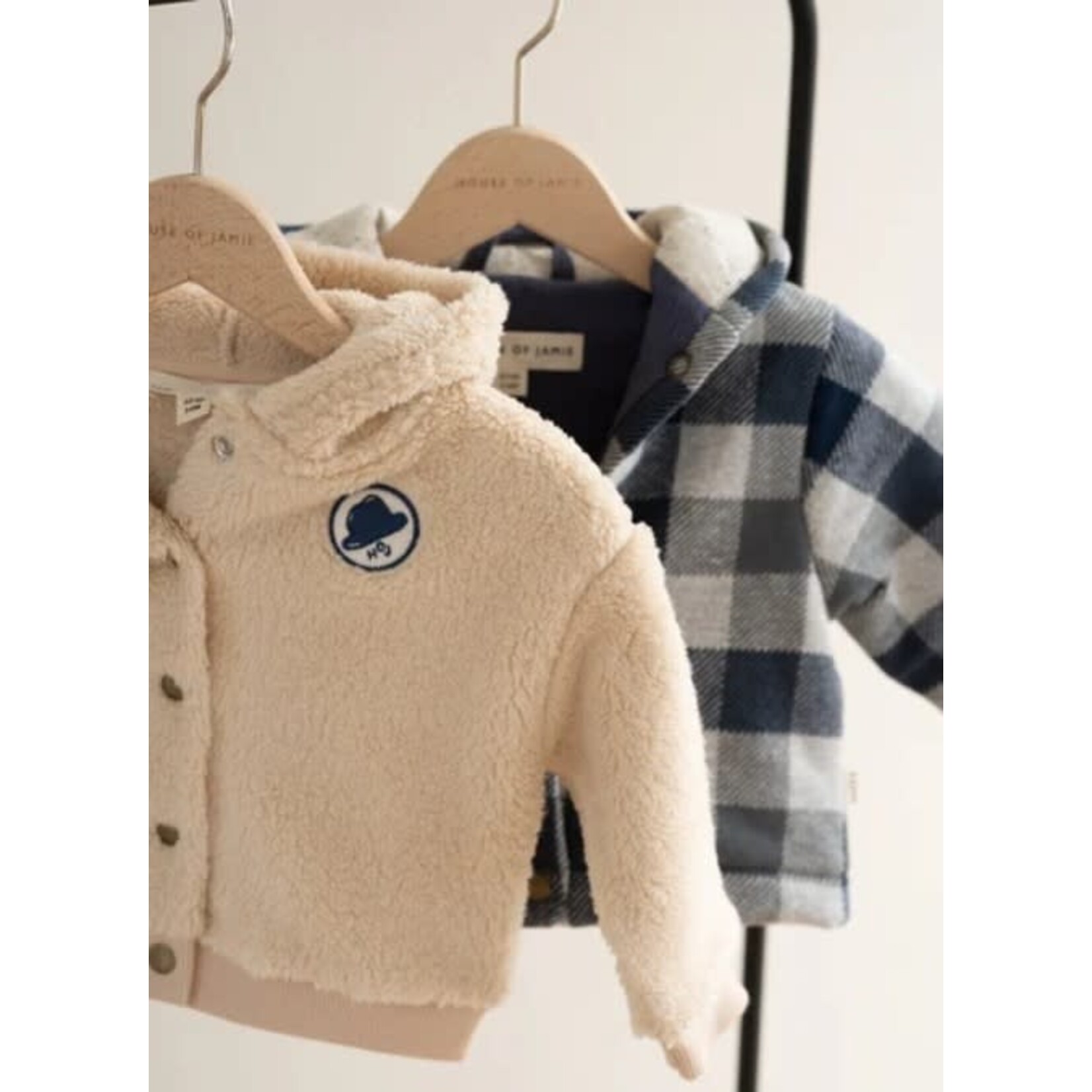 House of Jamie House of Jamie - Baby Hoodie Jacket: Blue Check