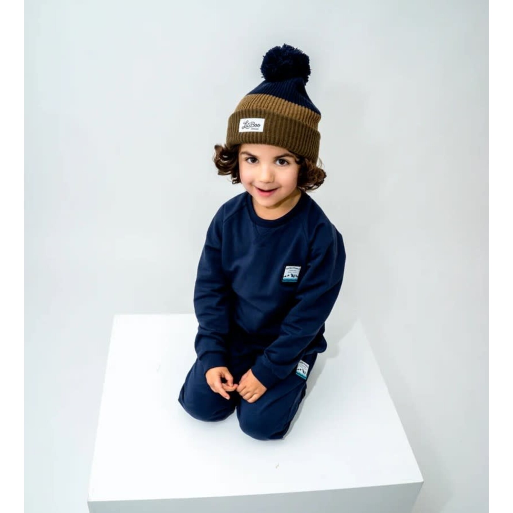 Lil' Boo Lil’ Boo Rainbow Beanie (Toddler) - Brown/Navy