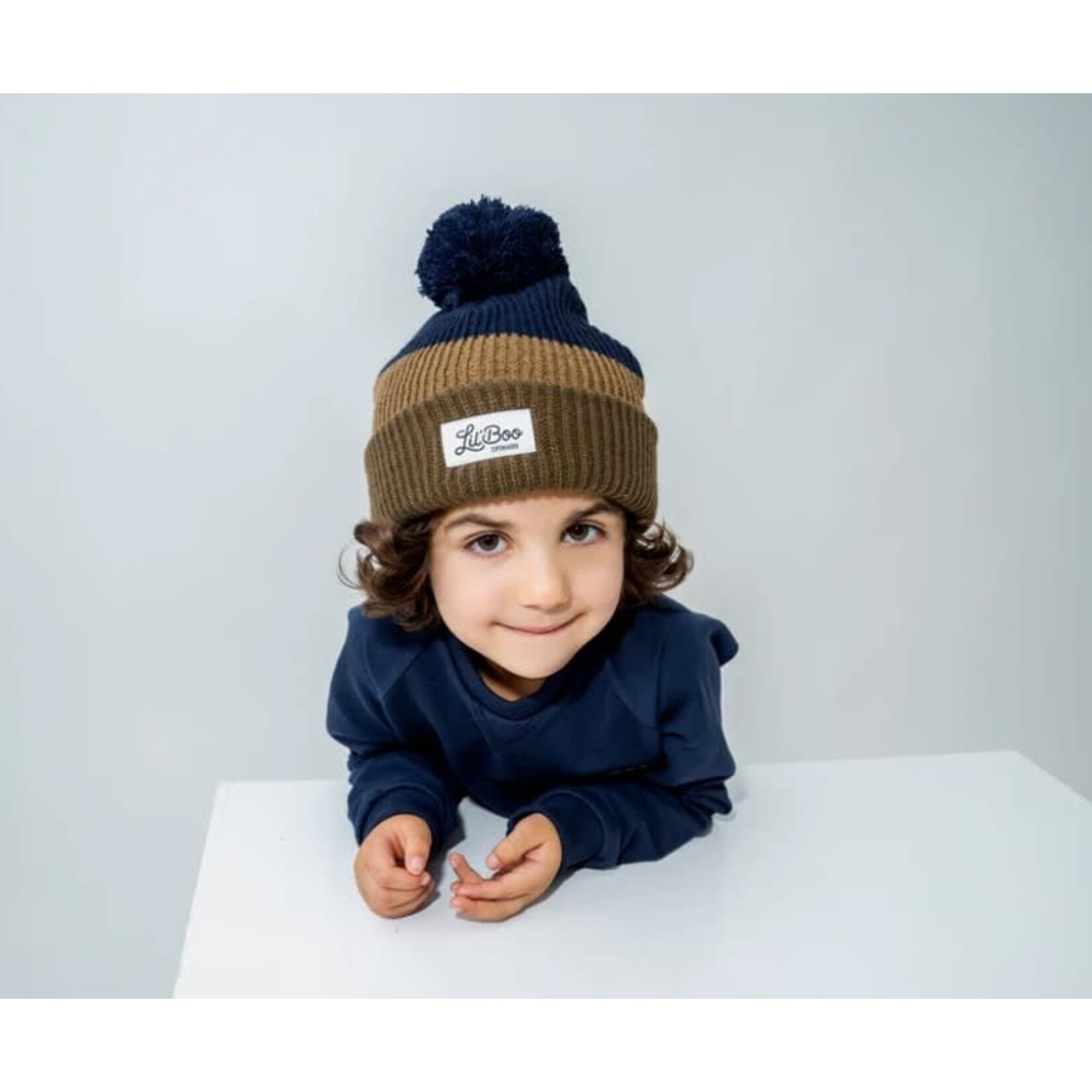 Lil' Boo Lil’ Boo Rainbow Beanie (Toddler) - Brown/Navy