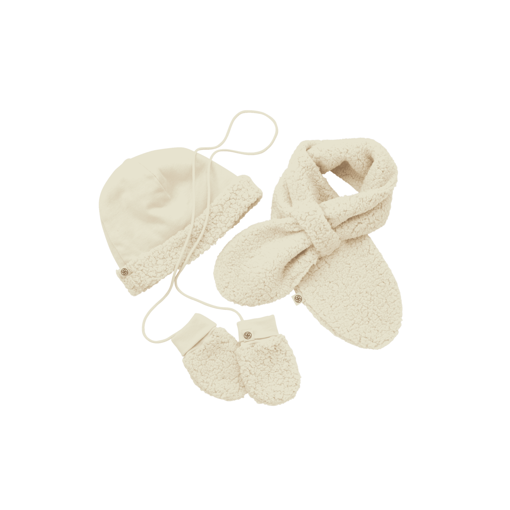 Cloby Cloby - Teddy mutsje - Off White - 0-6 m