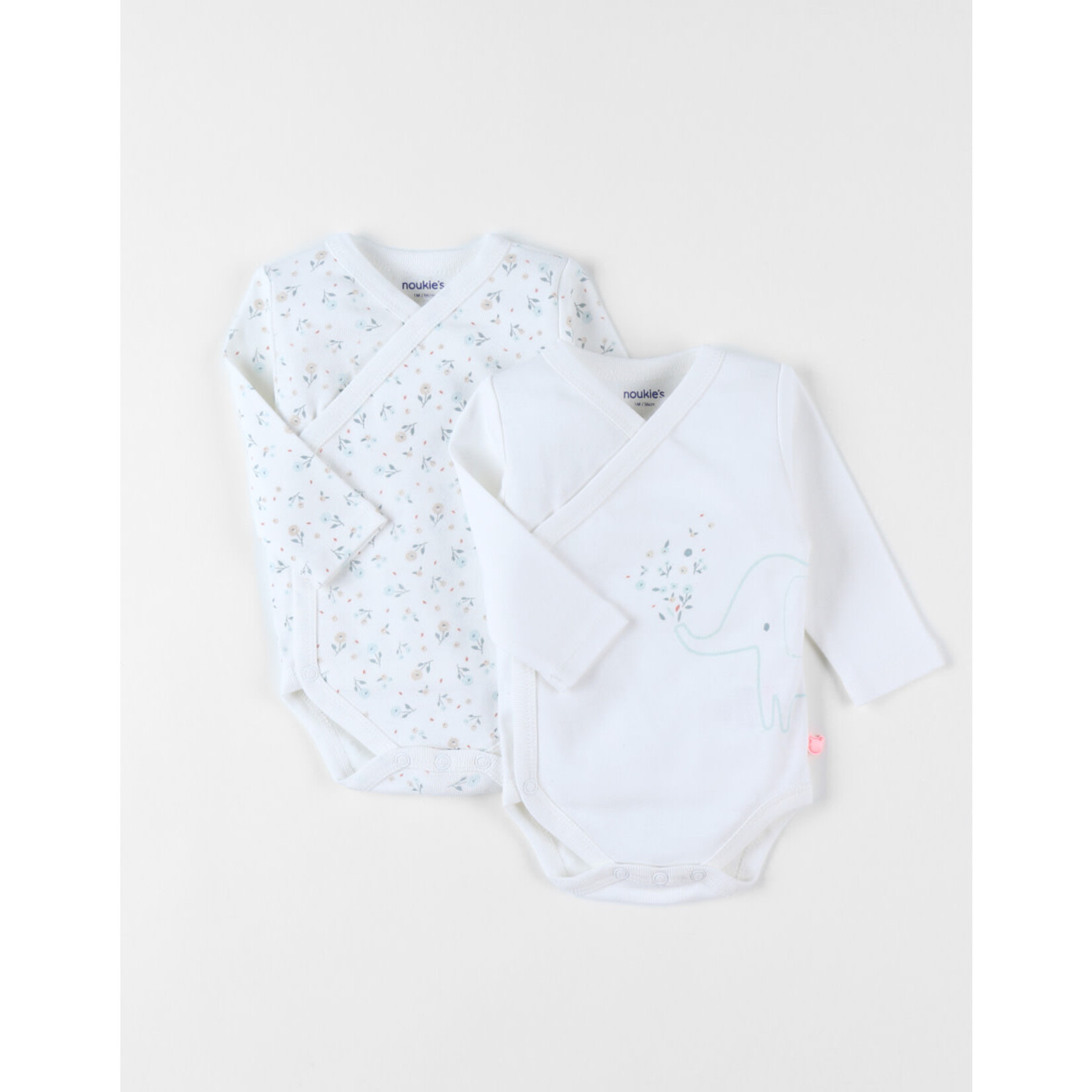 Noukie's Noukie's - Set van 2 jersey overslagrompers, Little flowers