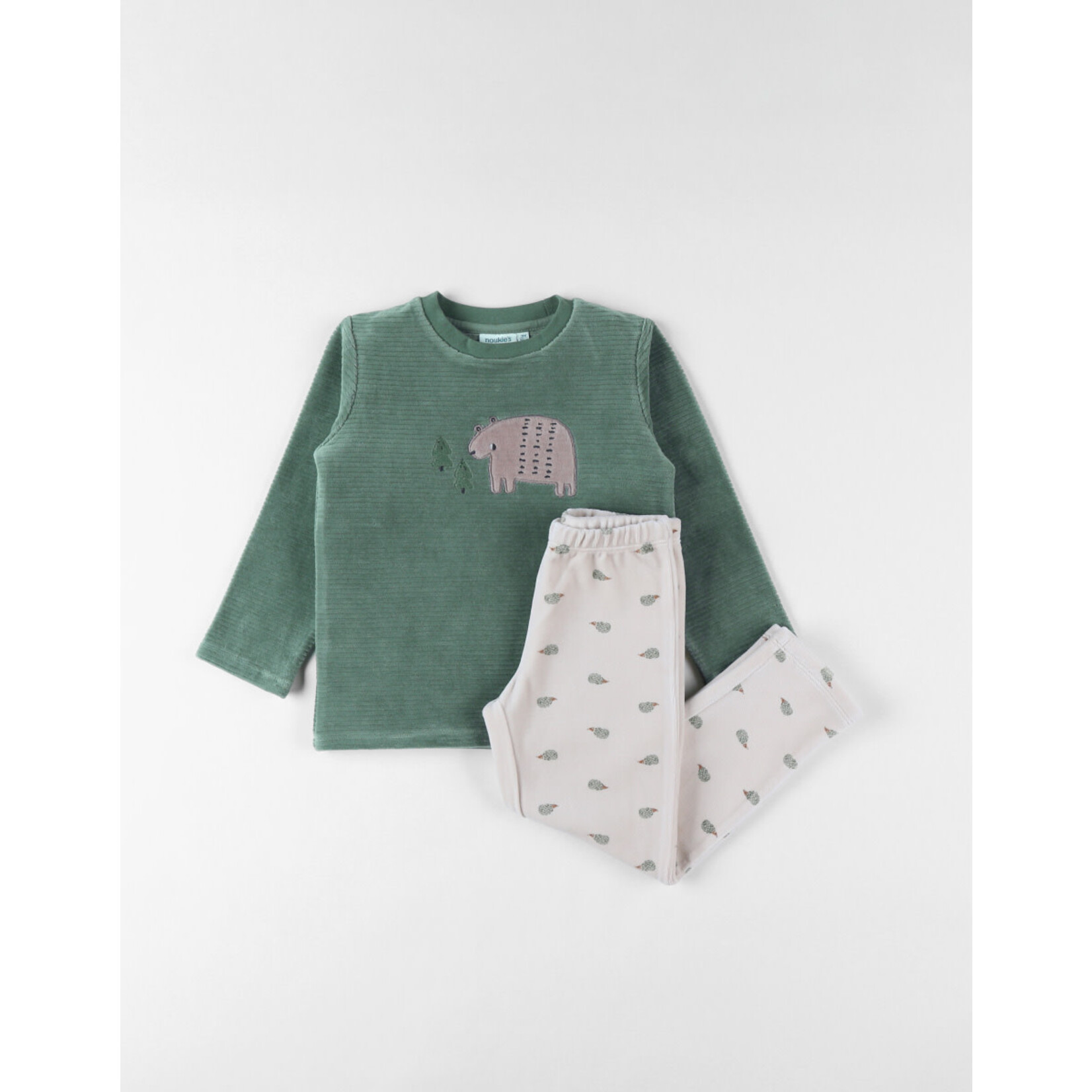 Noukie's Noukie's - Corduroy fluwelen pyjama, beer 4Y