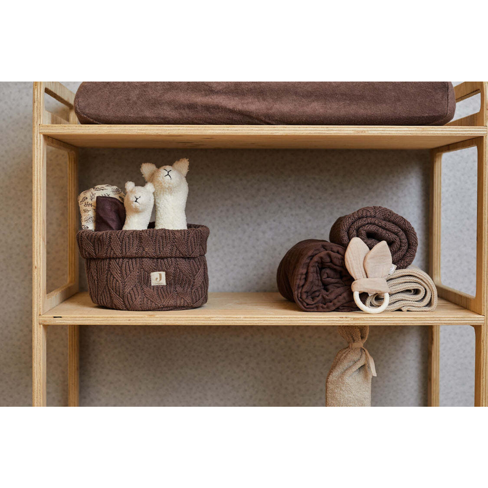 Jollein Jollein - Deken Wieg 75x100cm Spring Knit Chestnut