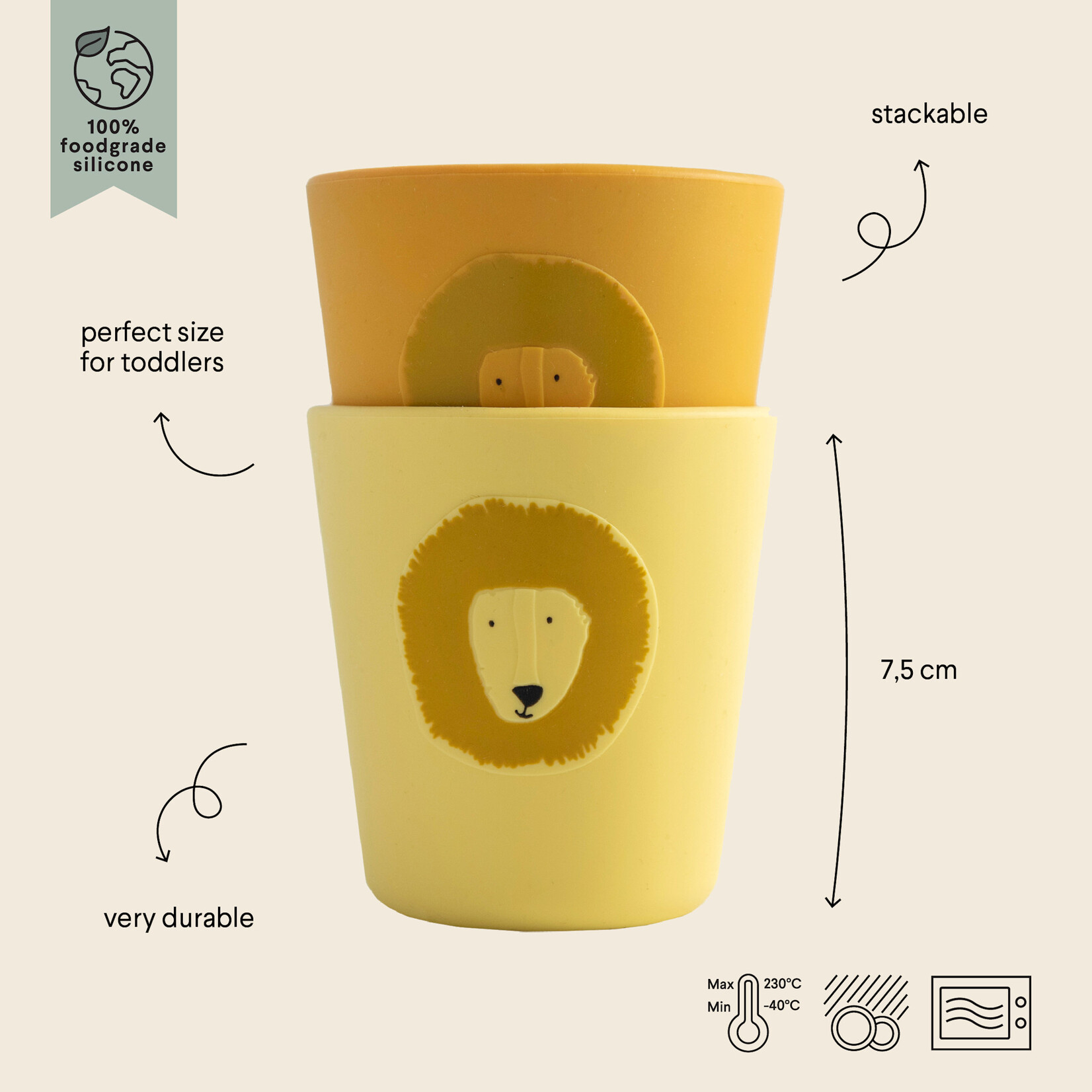Trixie Trixie - Silicone beker 2-pack - Mr. Lion