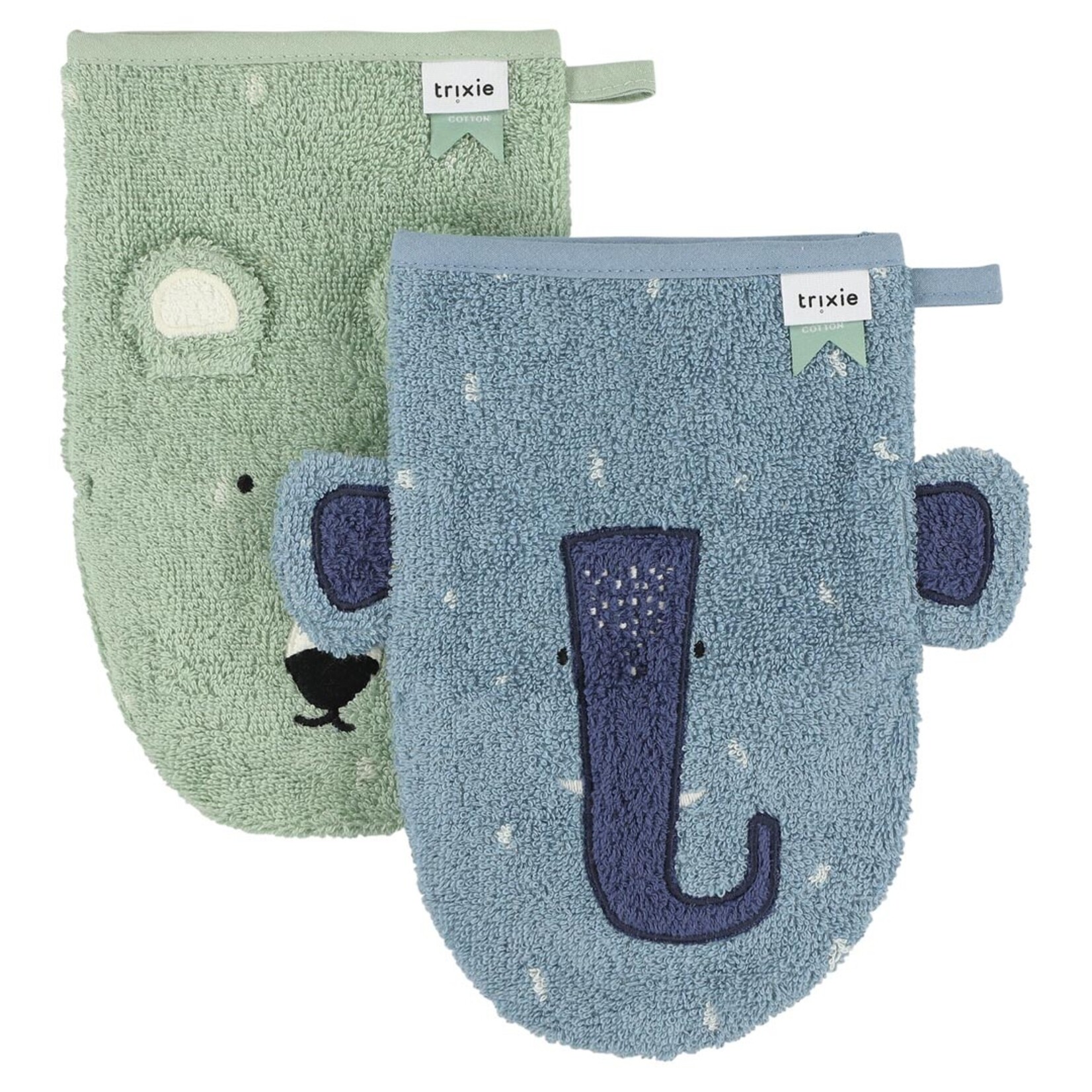 Trixie Trixie - Washandjes 2-pack Mr. Polar Bear - Mrs. Elephant