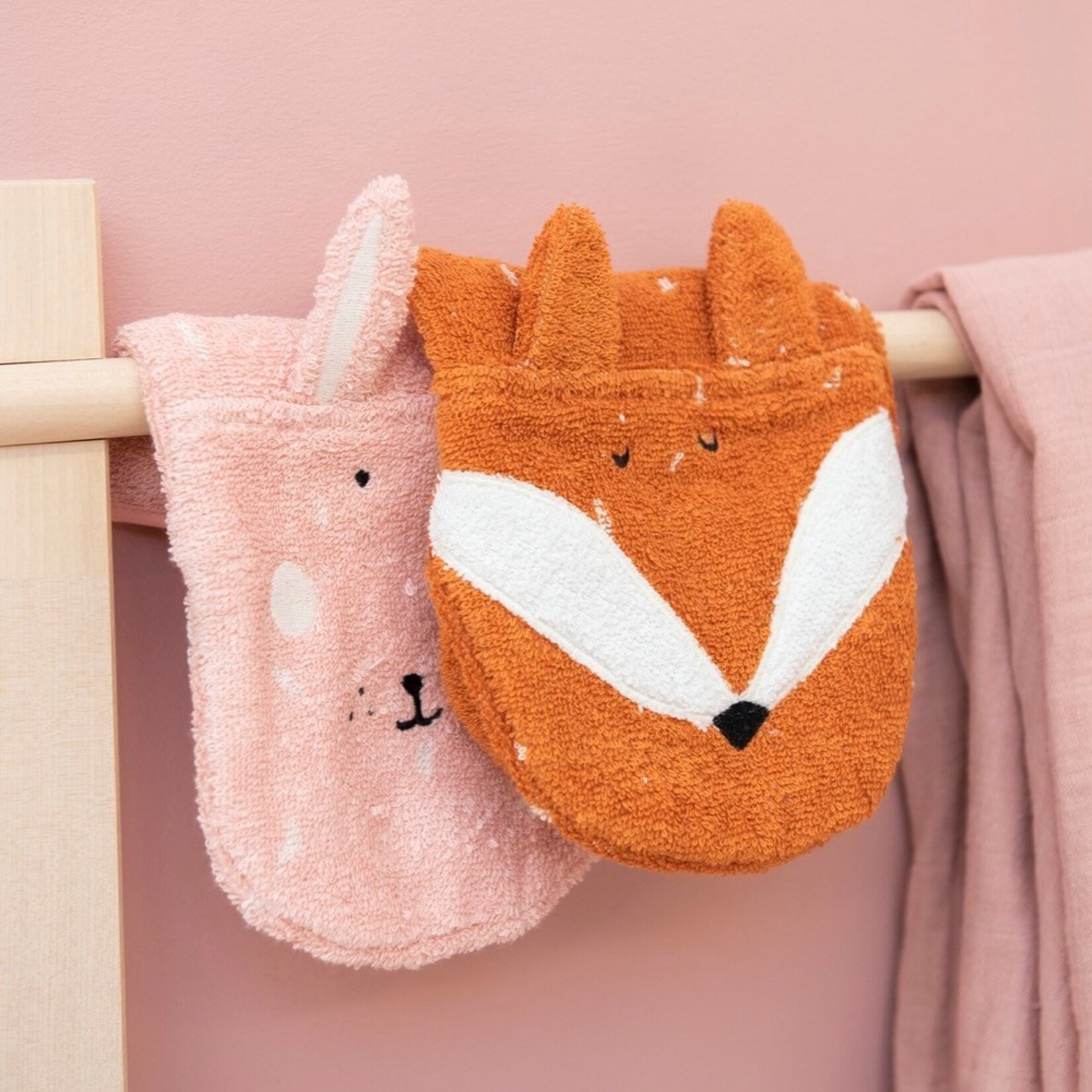 Trixie Trixie - Washandjes 2-pack Mrs. Rabbit - Mr. Fox