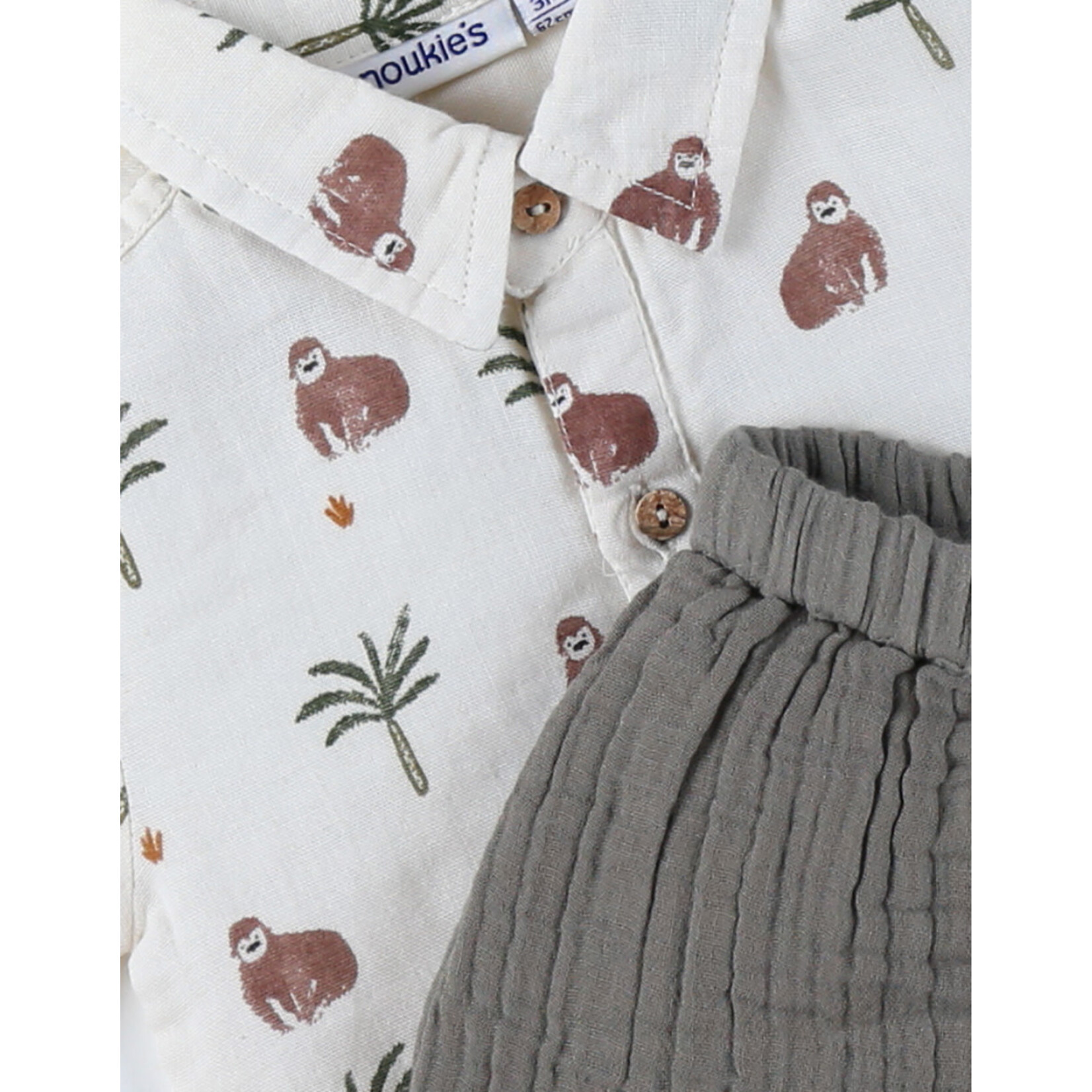 Noukie's Noukie's - Set Hemd met Short - Cute Gorilla