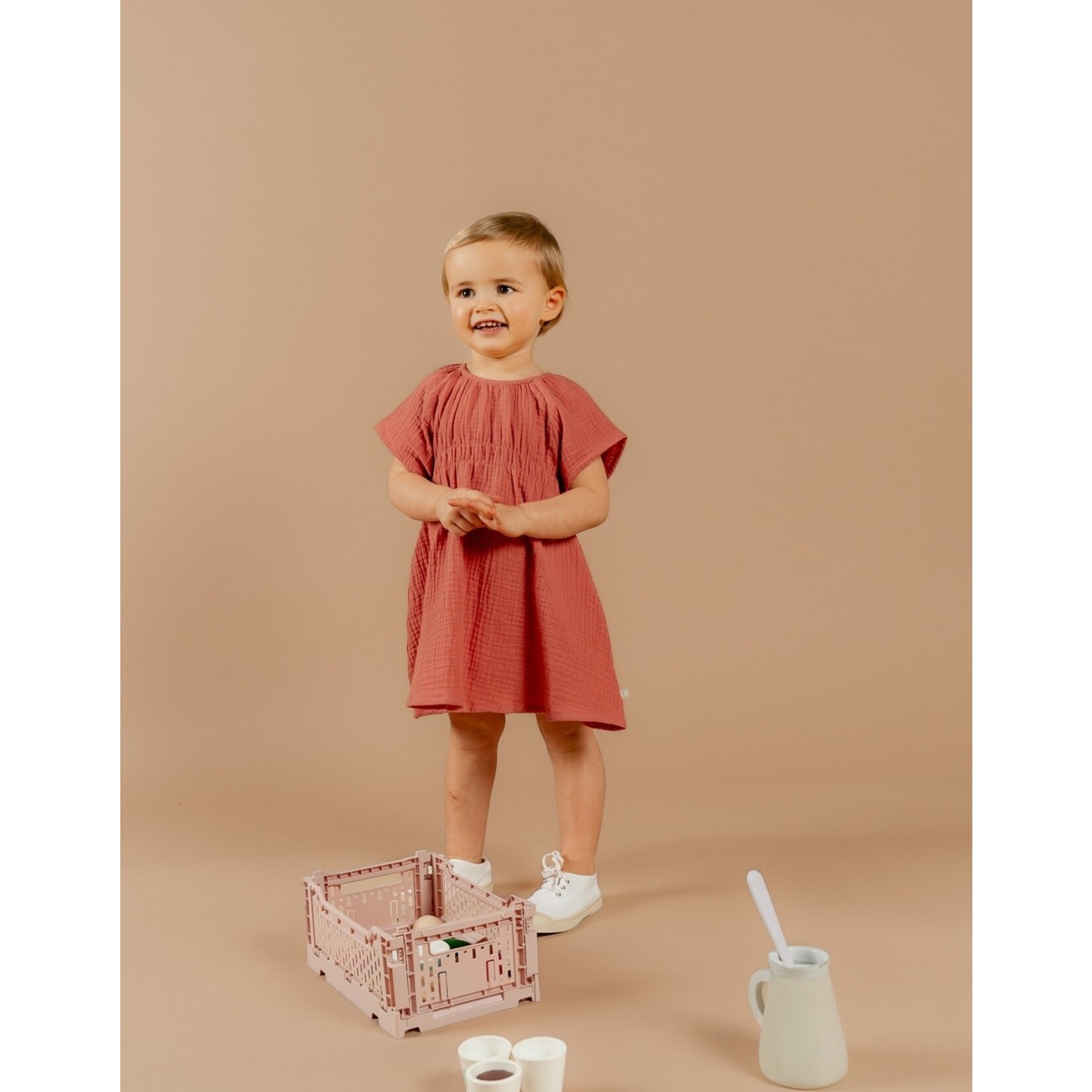 Noukie's Noukie's - Kleedje met bloomer, Roze Mousseline - Summer Flowers