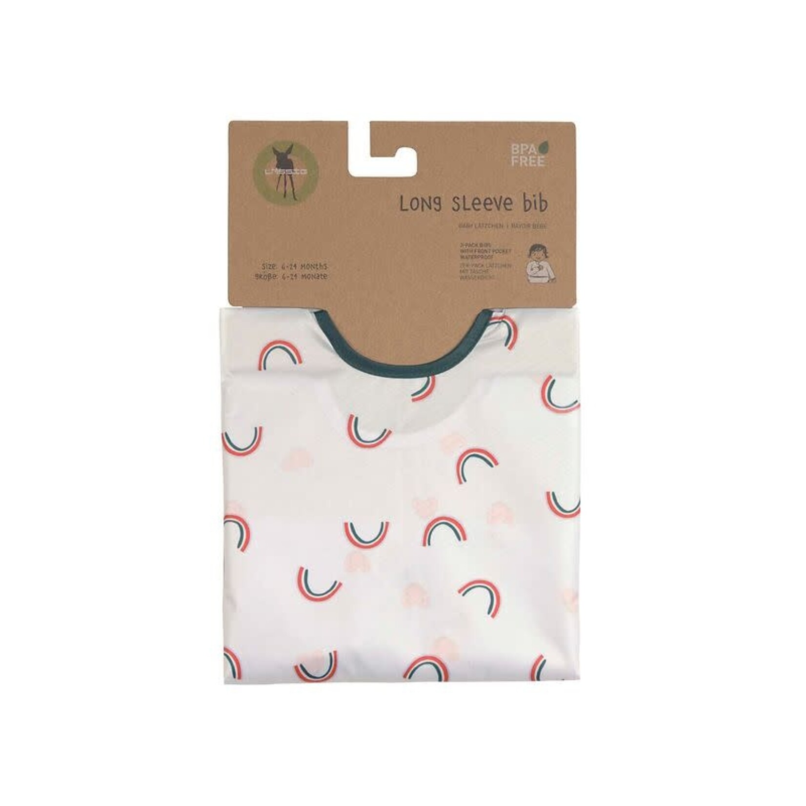 Lassig Lässig - Long Sleeve Bib 2 pcs Happy Rascals Heart lavender