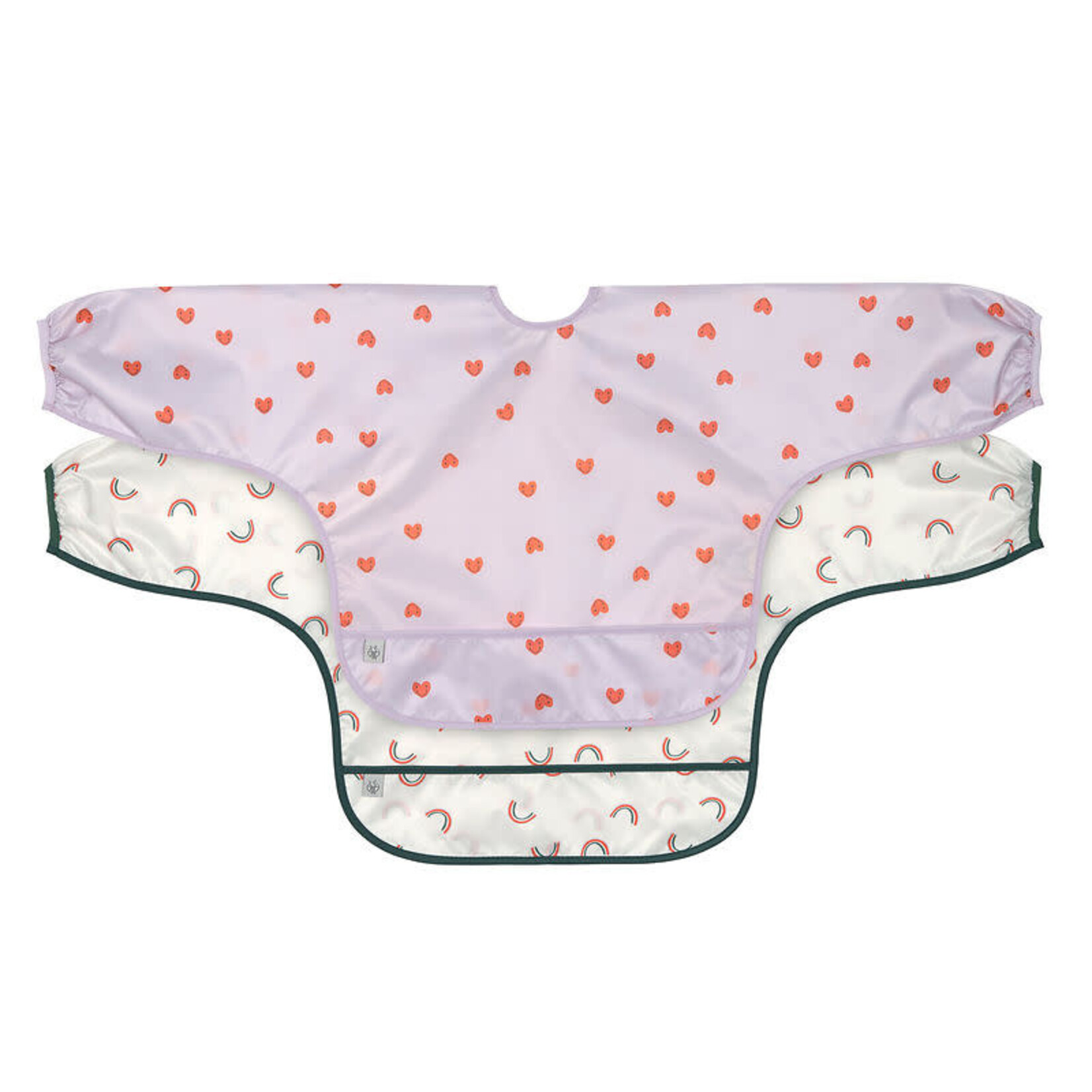 Lassig Lässig - Long Sleeve Bib 2 pcs Happy Rascals Heart lavender