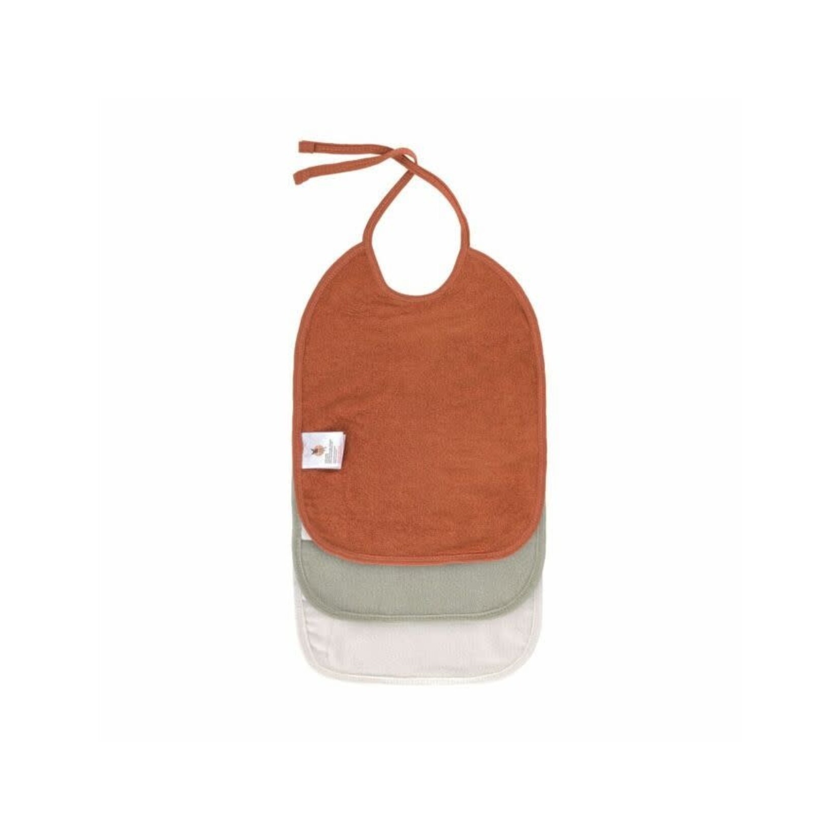 Lassig Lässig - Muslin/Terry Medium Bib 3 pcs ass. rust/olive/milky
