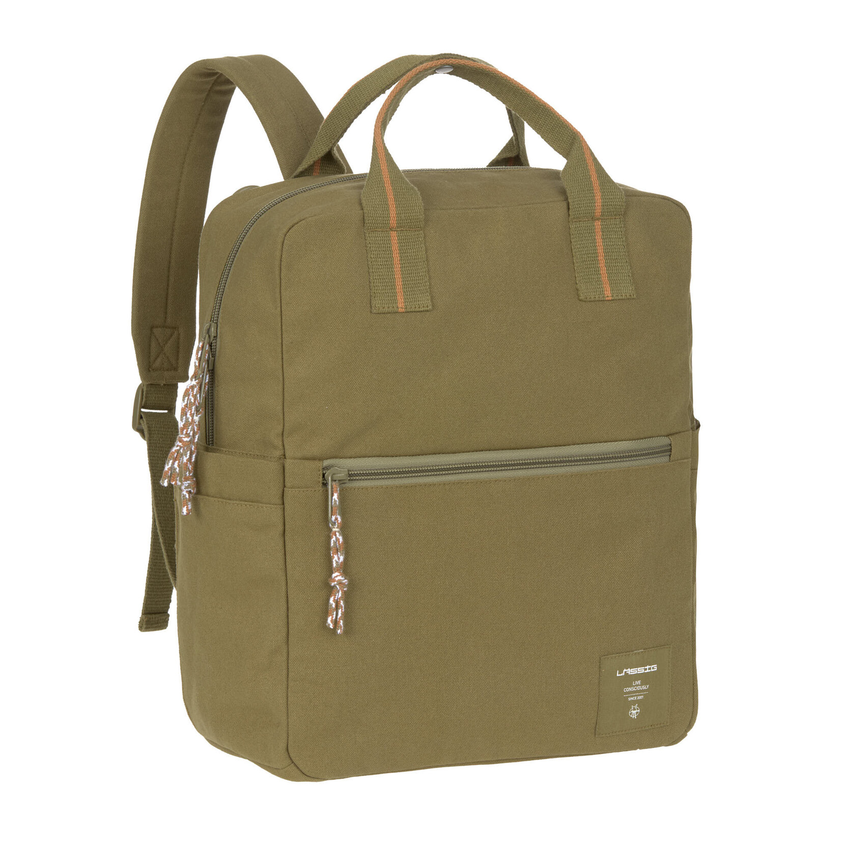 Lassig Lässig - Little One & Me Square Backpack Big GOTS olive