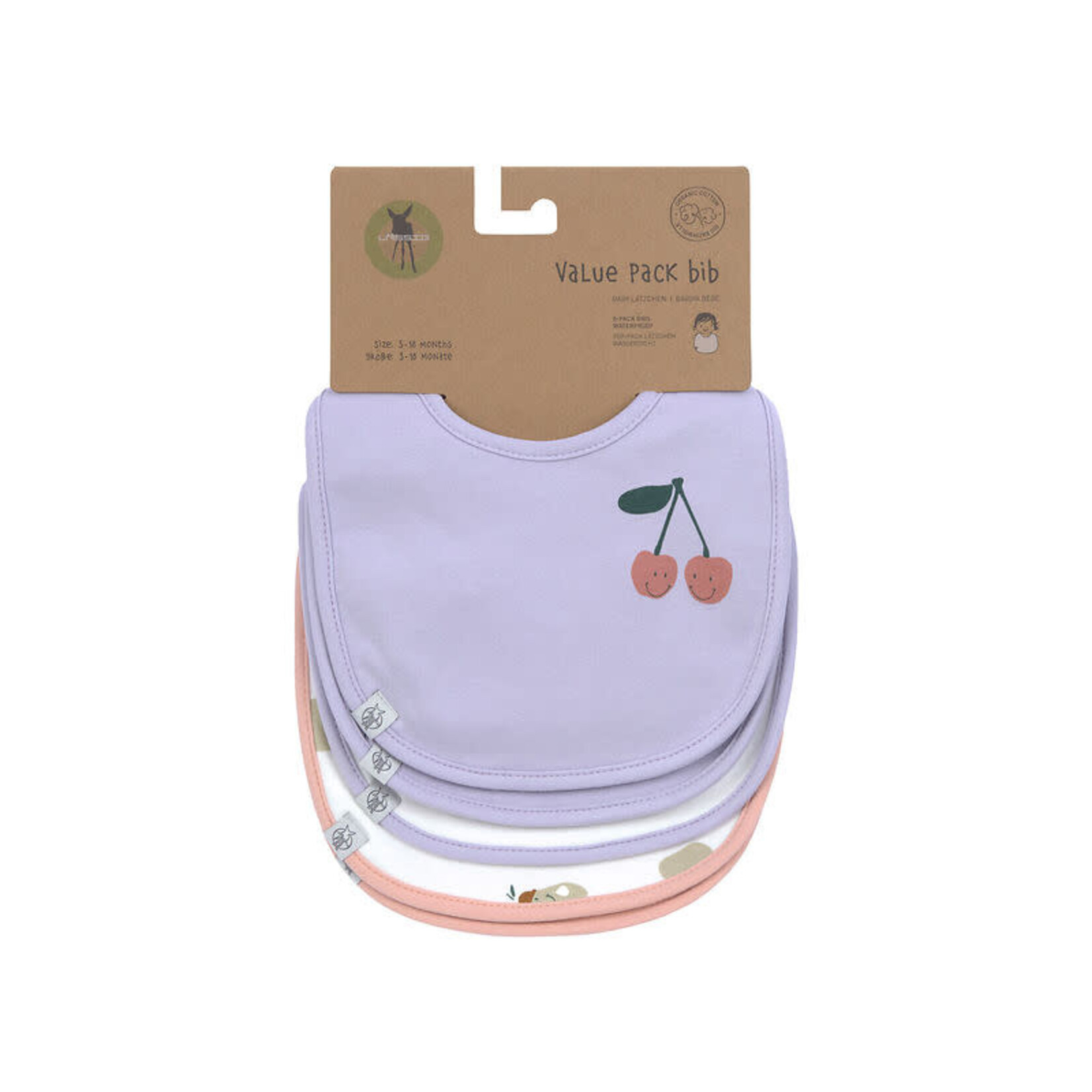 Lassig Lässig - Value Pack Bib 5 pcs Happy Fruits Cherry