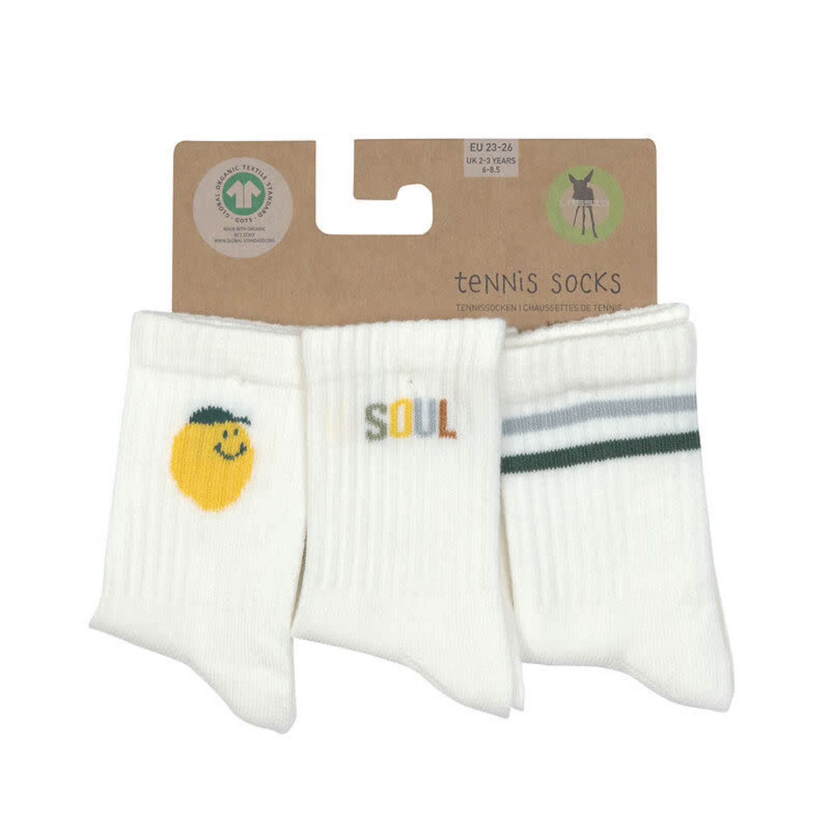 Lassig Lässig - Tennis Socks 3 pcs GOTS Lemon