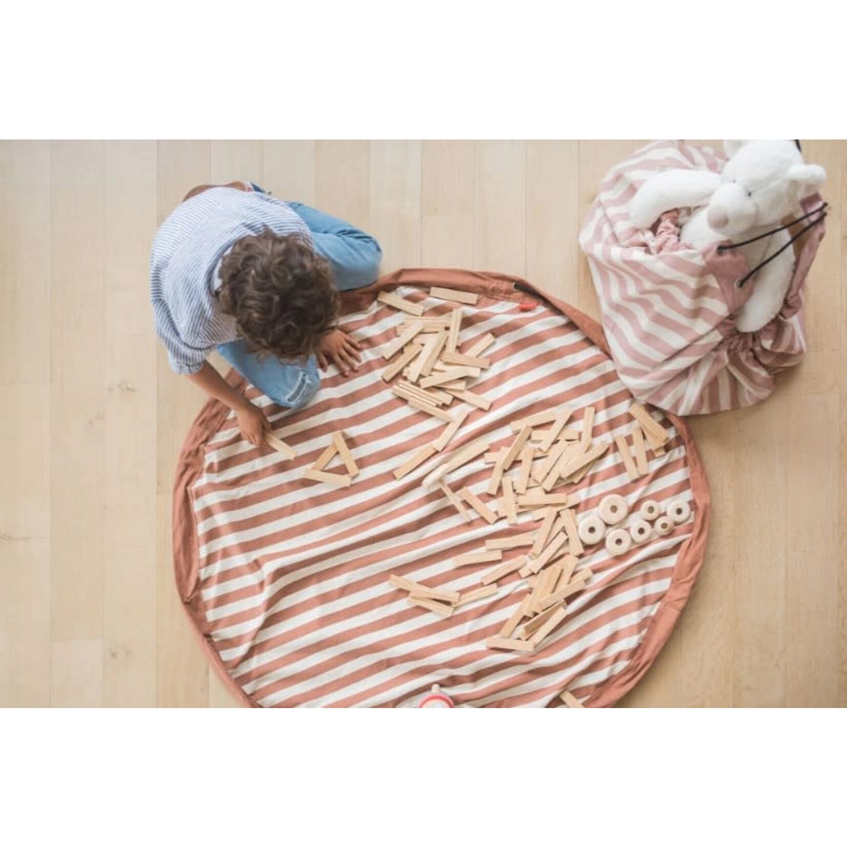 Play & Go Play & Go - Speeltapijt/Opbergzak Stripes Brown - 140 cm