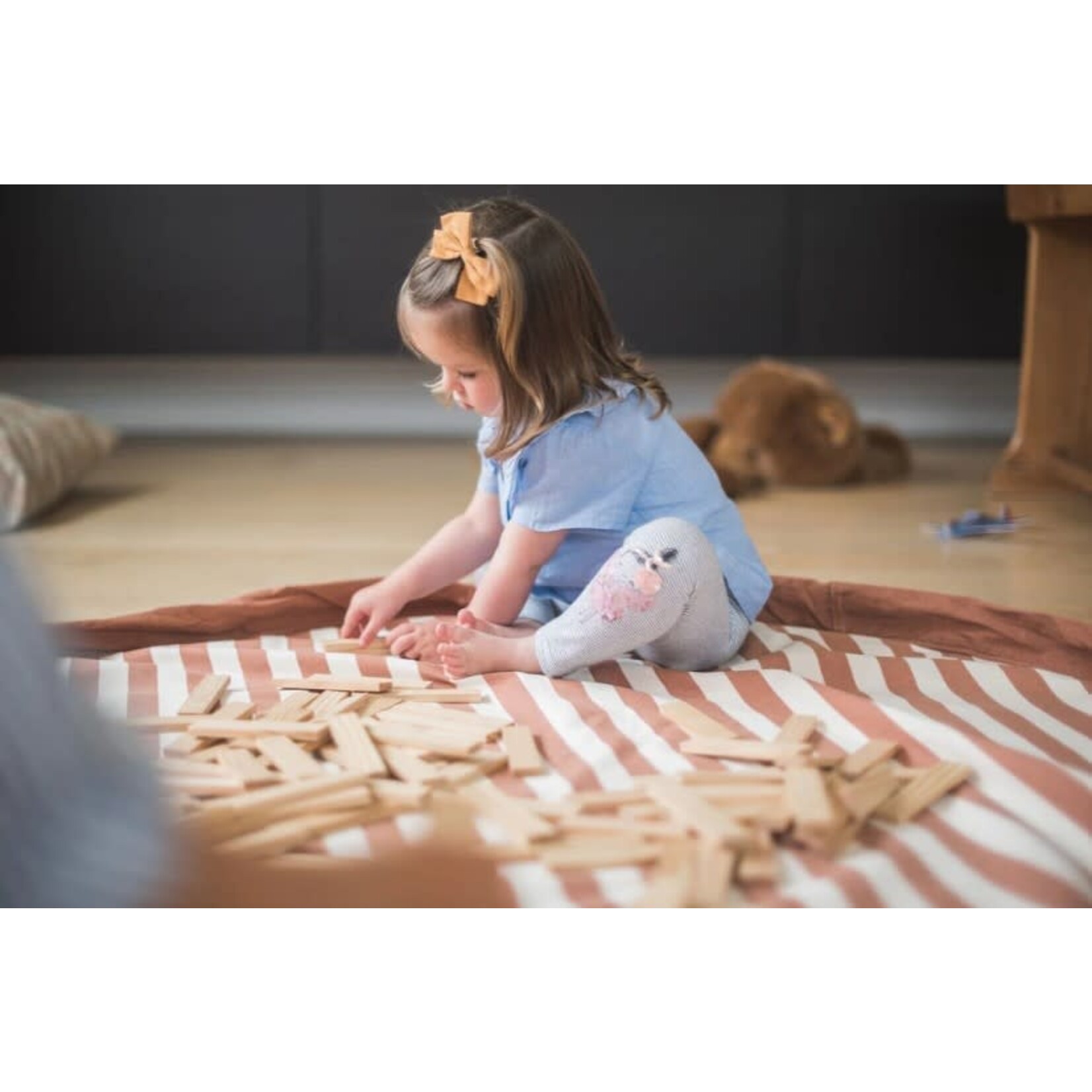Play & Go Play & Go - Speeltapijt/Opbergzak Stripes Brown - 140 cm