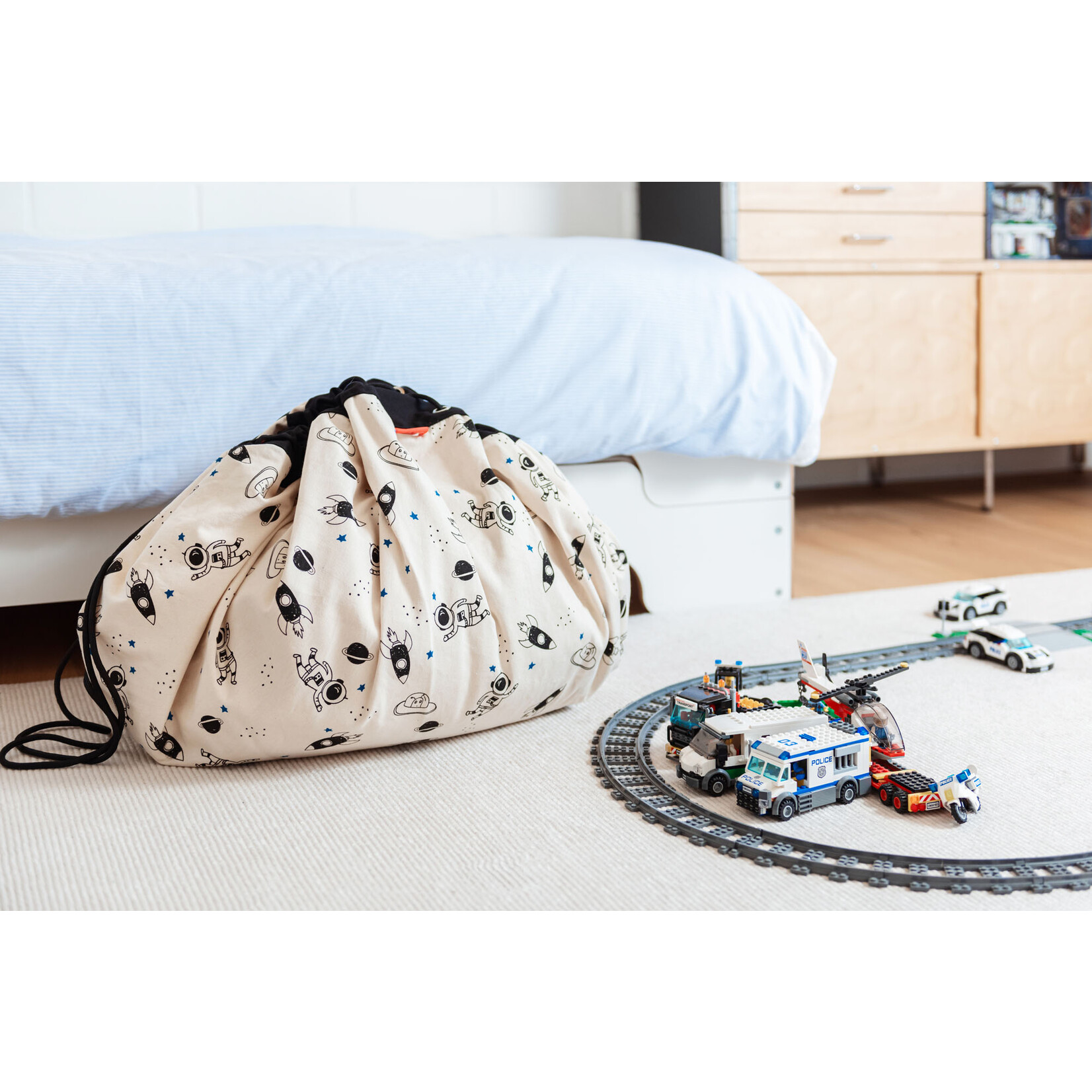 Play & Go Play & Go - Speeltapijt/Opbergzak Space_ glow in the dark - 140 cm