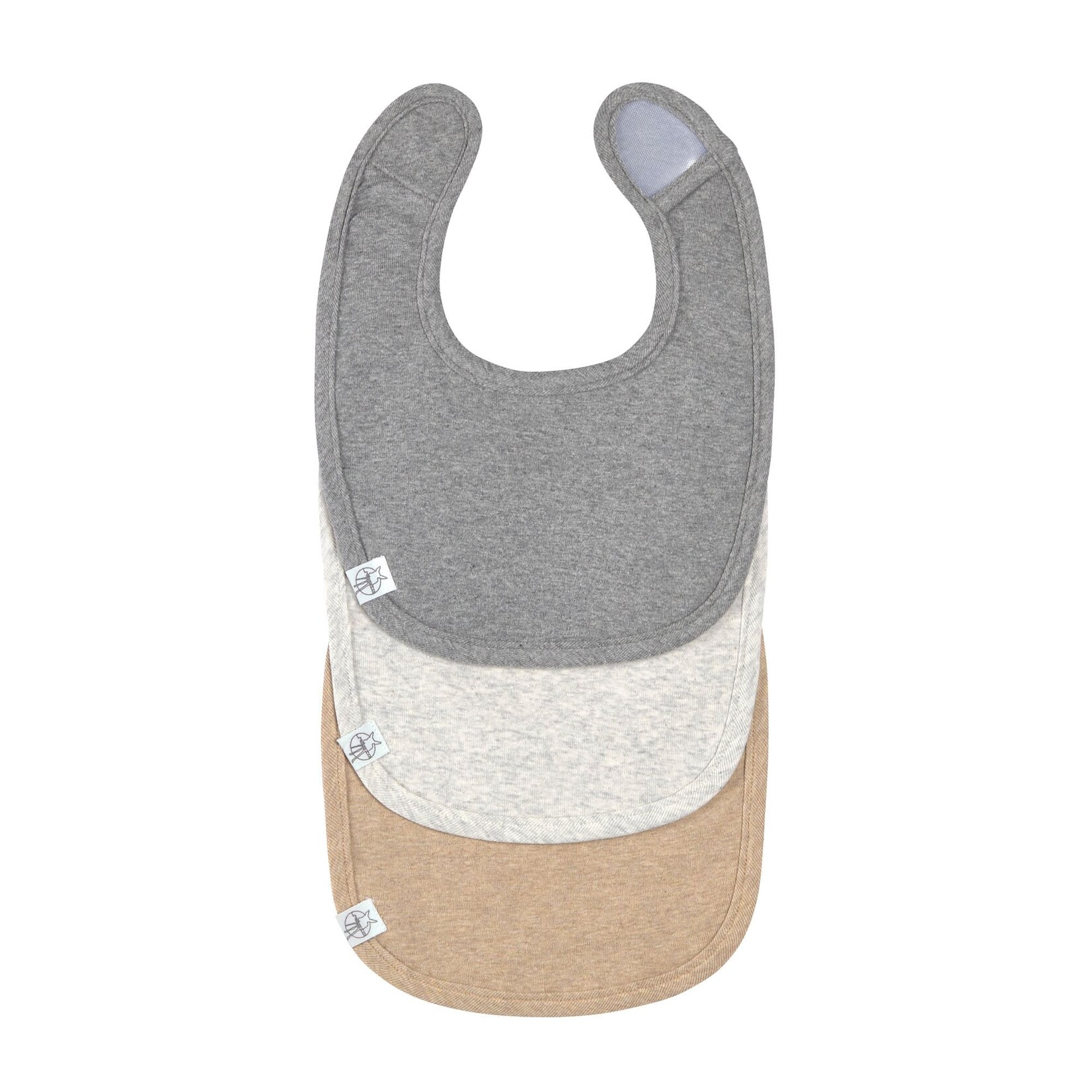 Lassig Lässig - Babyslabbetjes (3 stuks) GOTS dark grey/light grey/nature melange