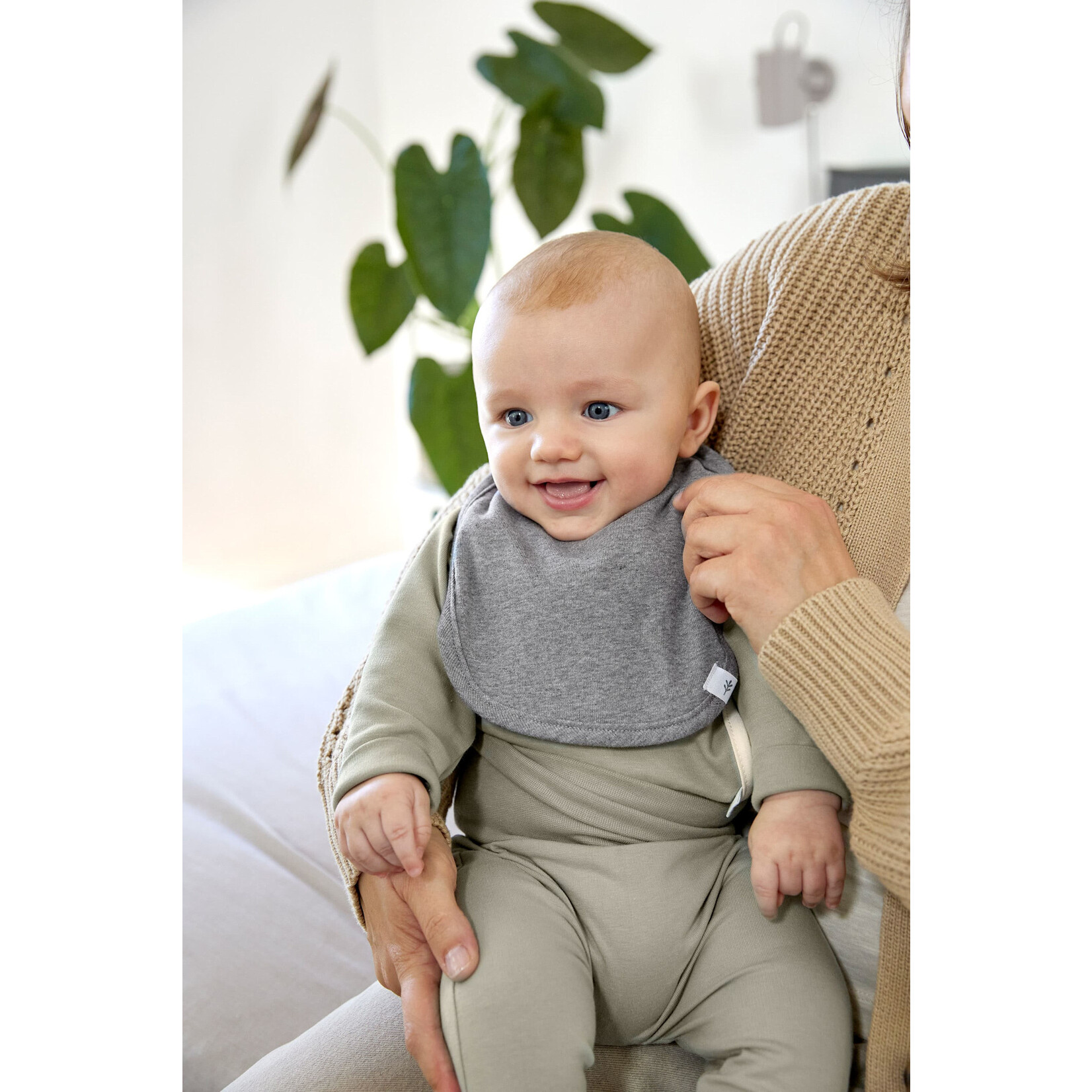 Lassig Lässig - Babyslabbetjes (3 stuks) GOTS dark grey/light grey/nature melange