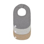 Lassig Lässig - Babyslabbetjes (3 stuks) GOTS dark grey/light grey/nature melange
