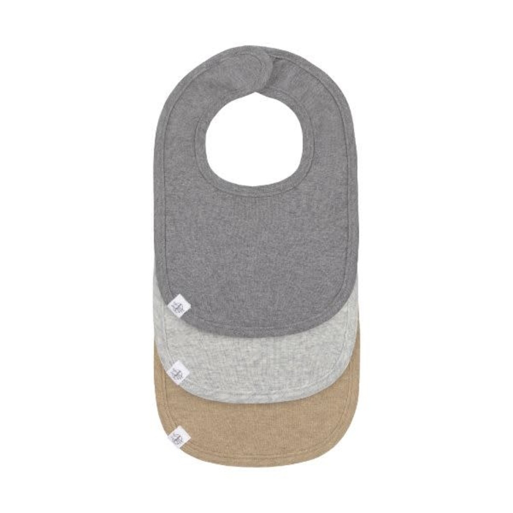 Lassig Lässig - Babyslabbetjes (3 stuks) GOTS dark grey/light grey/nature melange