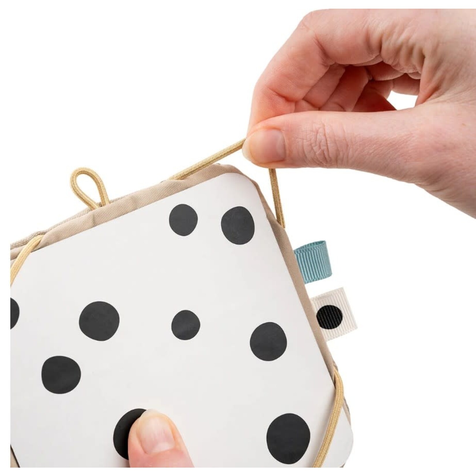 Done by Deer Done by Deer - Baby contrast card holder - Deer friends - Sand