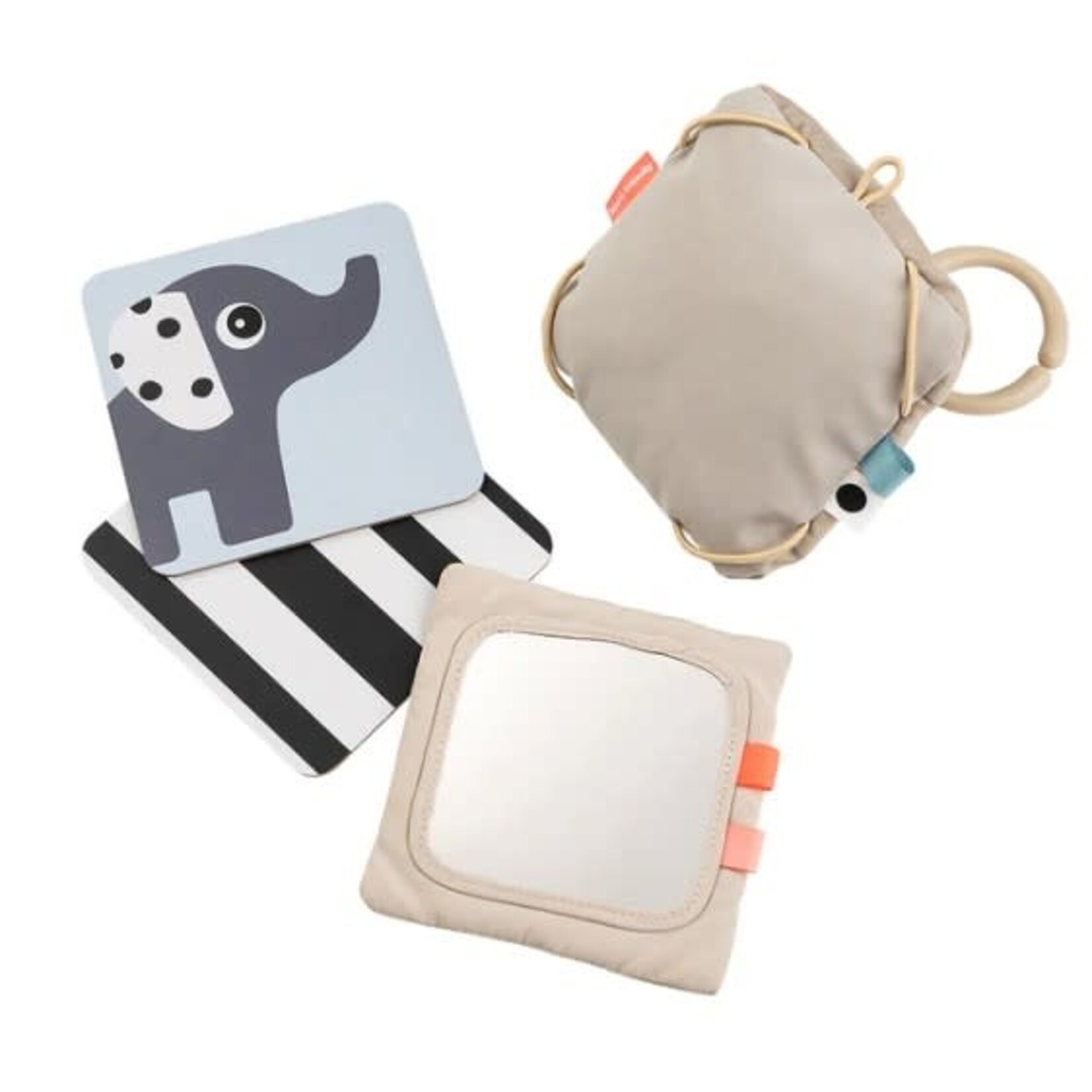 Done by Deer Done by Deer - Baby contrast card holder - Deer friends - Sand