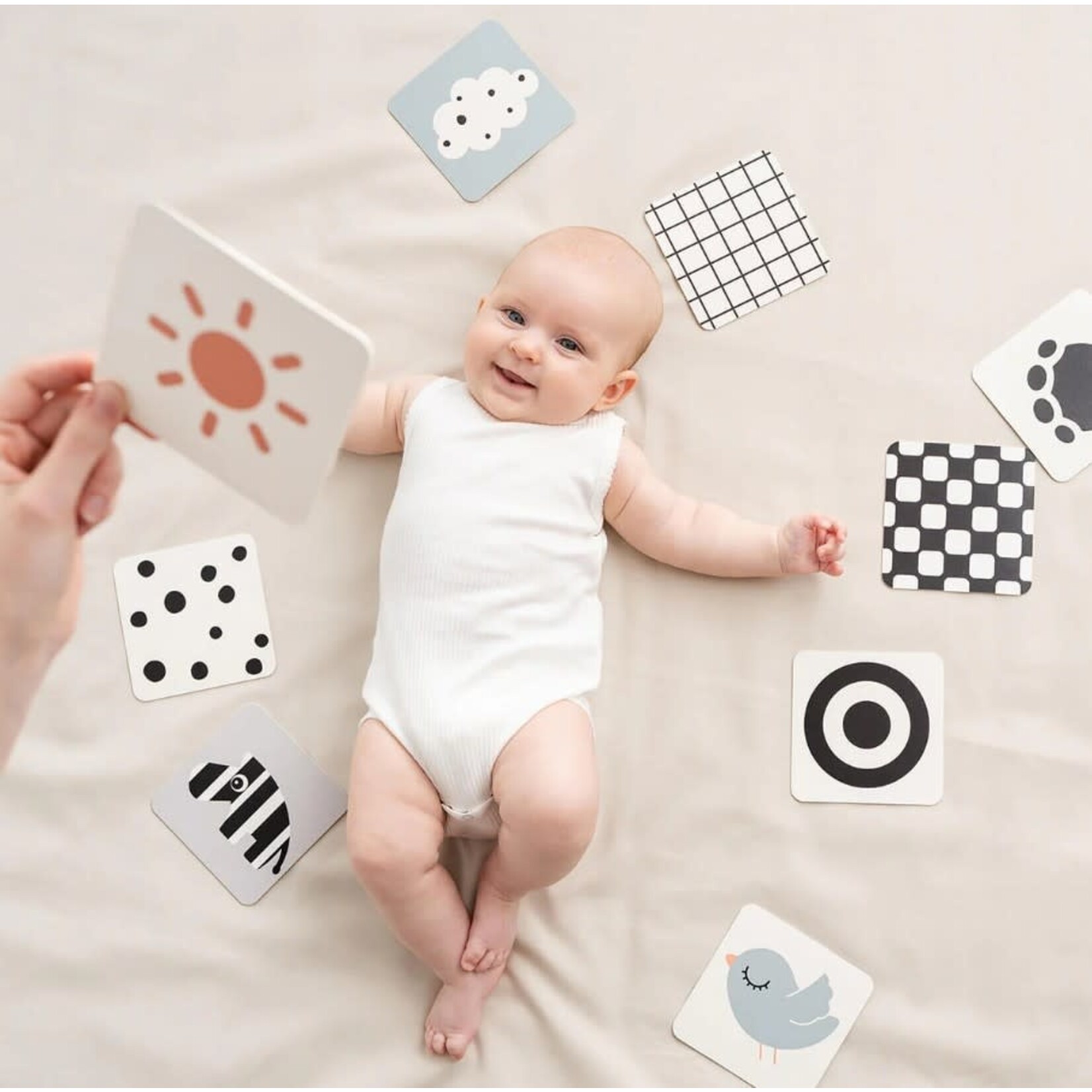 Done by Deer Done by deer - Baby contrast cards 10-pack - Elphee - Colour mix