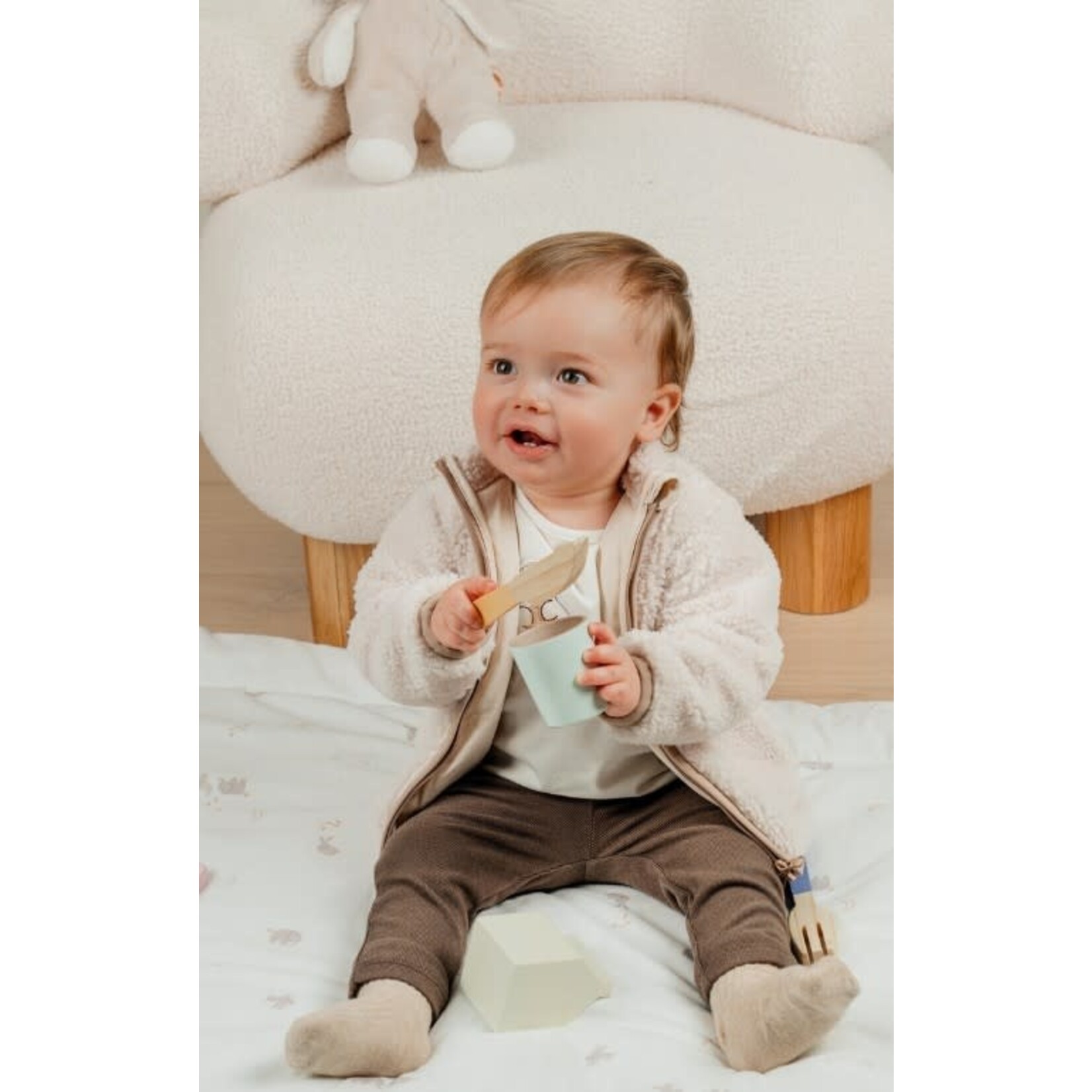 Noukie's Noukie's - Ecru teddy jasje