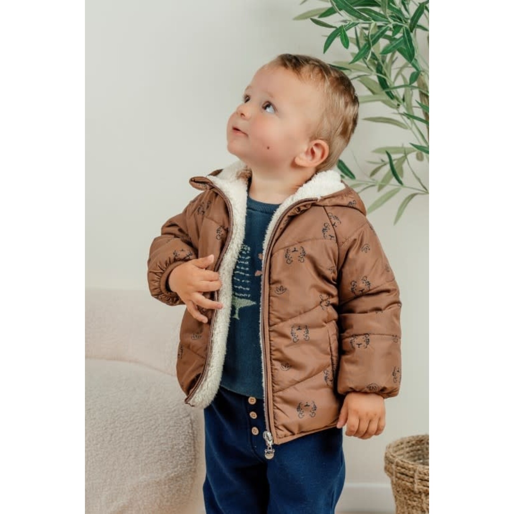 Noukie's Noukie's - Bruin waterafstotend jasje in Groloudoux® en sherpa