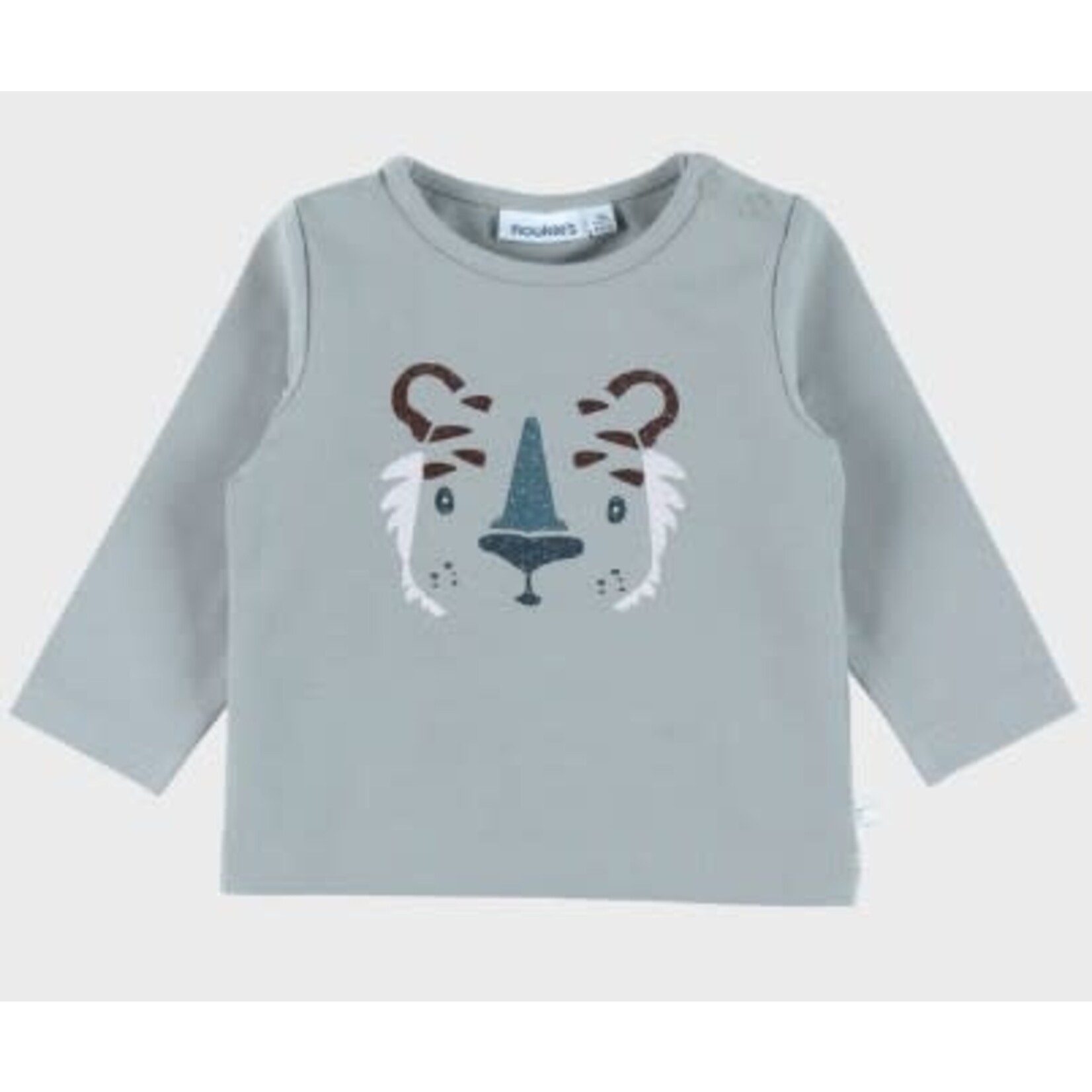 Noukie's Noukie's - Groen jersey T-shirt met lange mouwen en tijgerprint