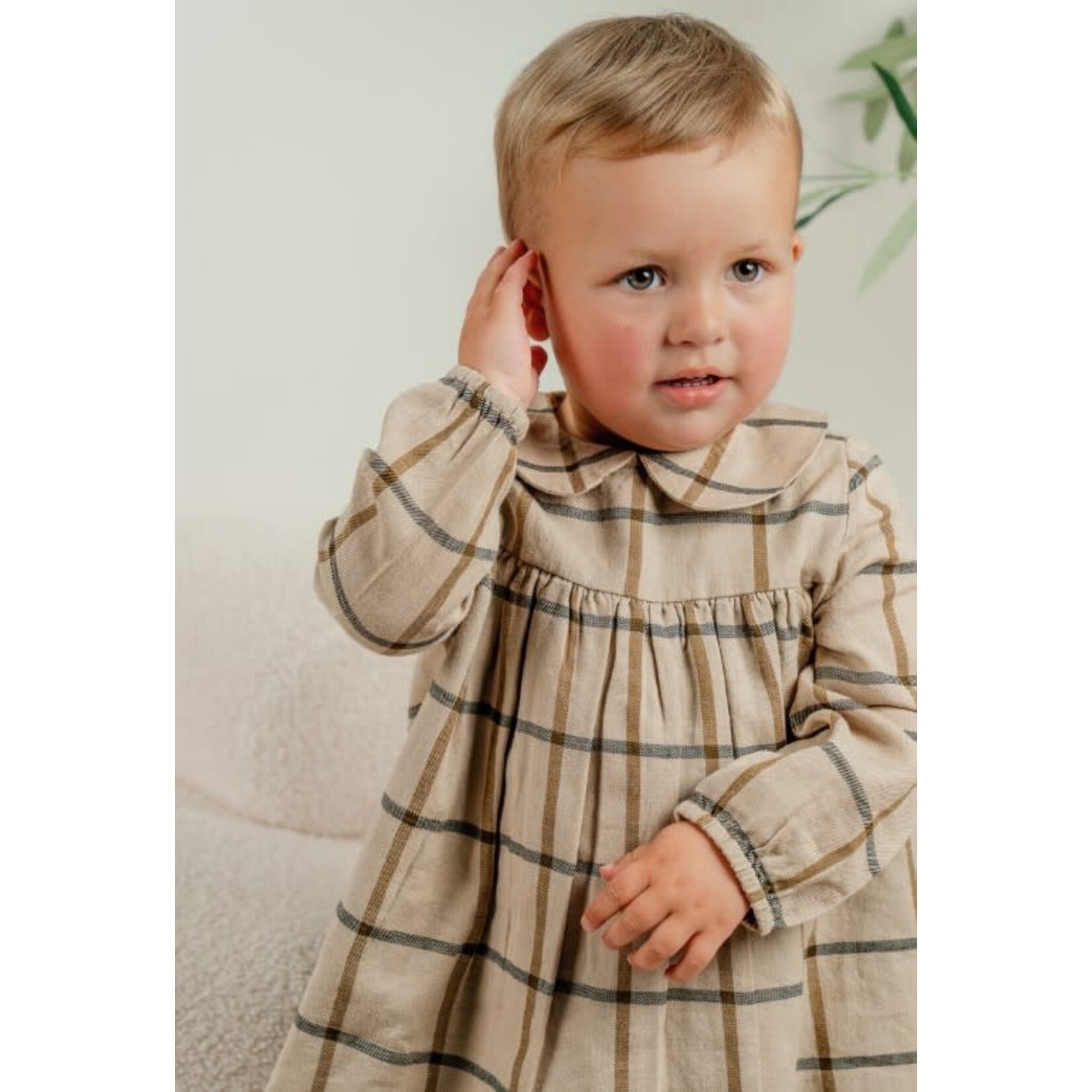 Noukie's Noukie's - Jurk met beige ruitjes