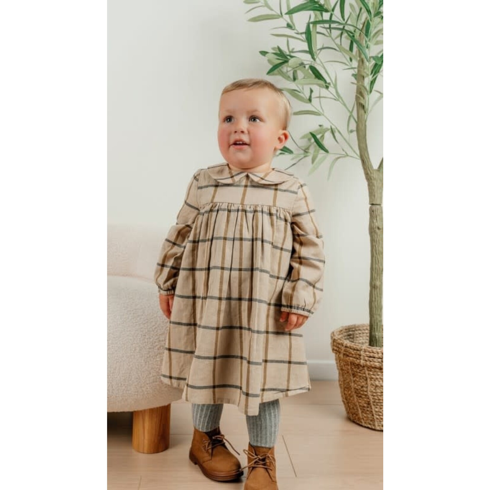 Noukie's Noukie's - Jurk met beige ruitjes