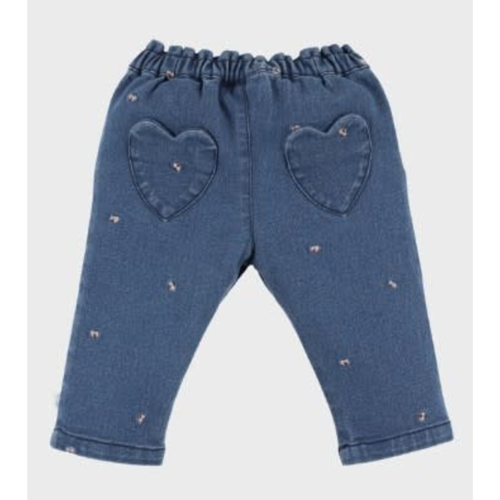 Noukie's Noukie's - Jeansbroek geborduurd, Flower power
