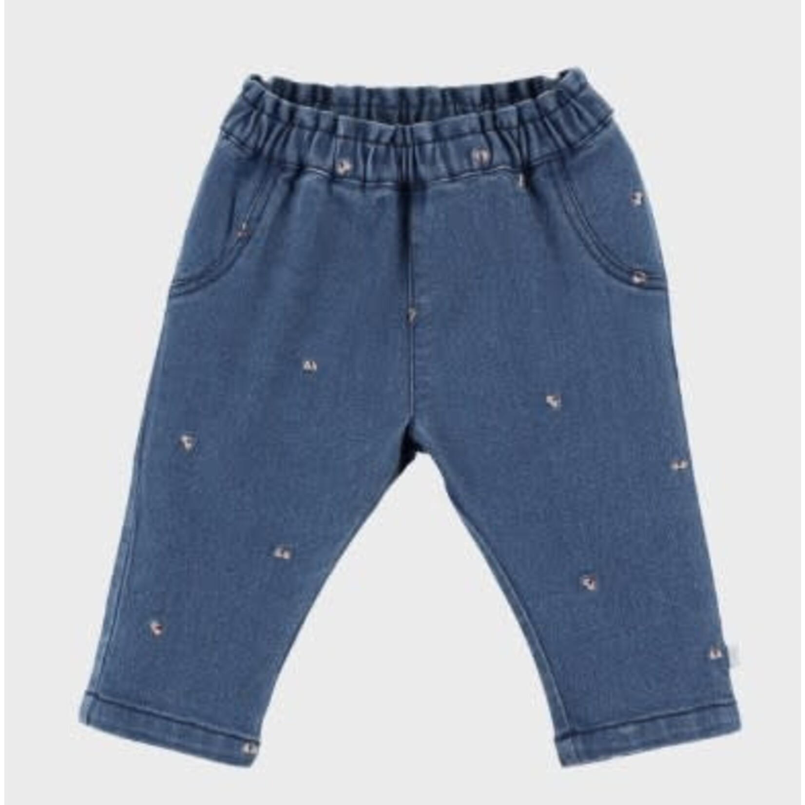 Noukie's Noukie's - Jeansbroek geborduurd, Flower power