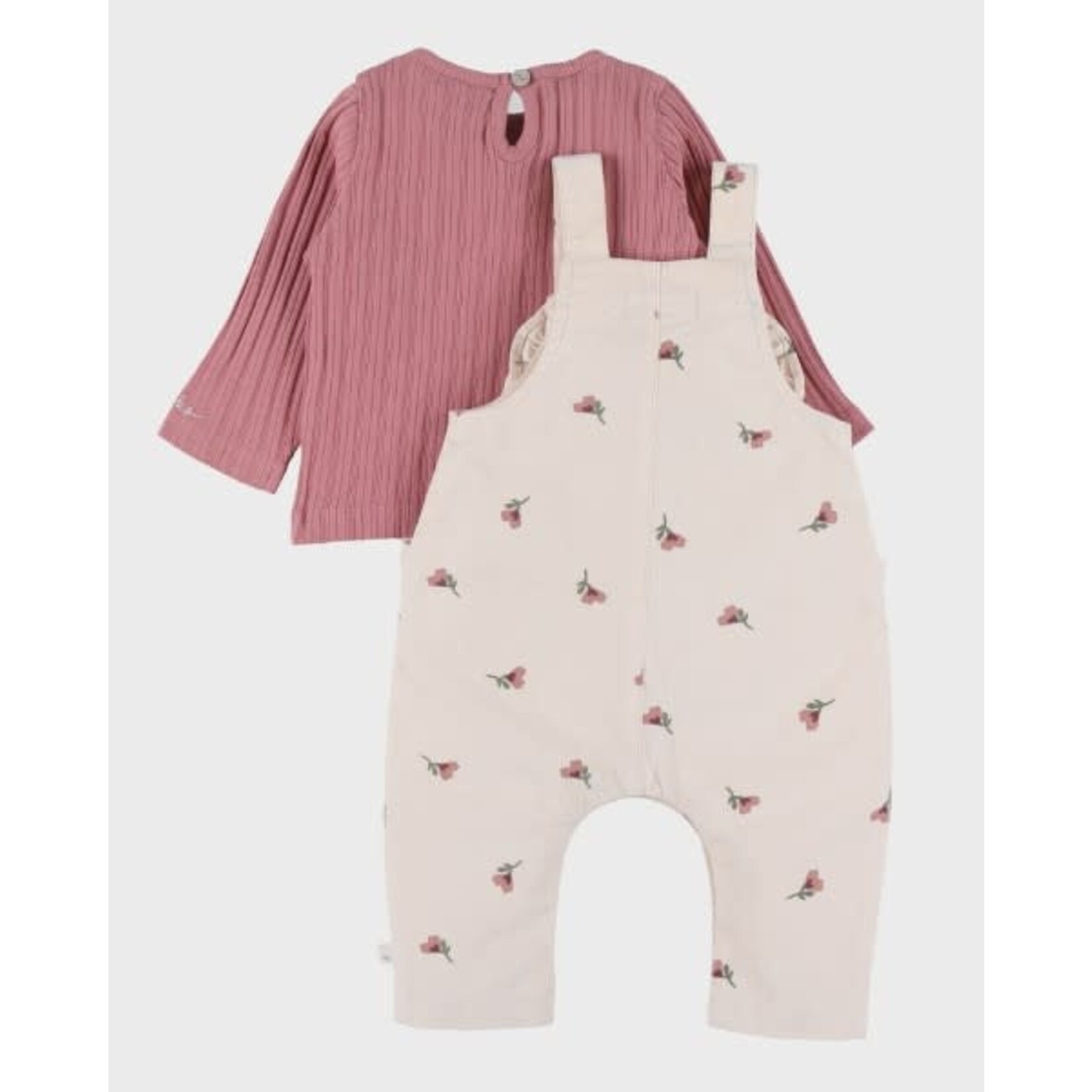 Noukie's Noukie's - Salopette en t-shirt set in jersey met bloemetjesmotief