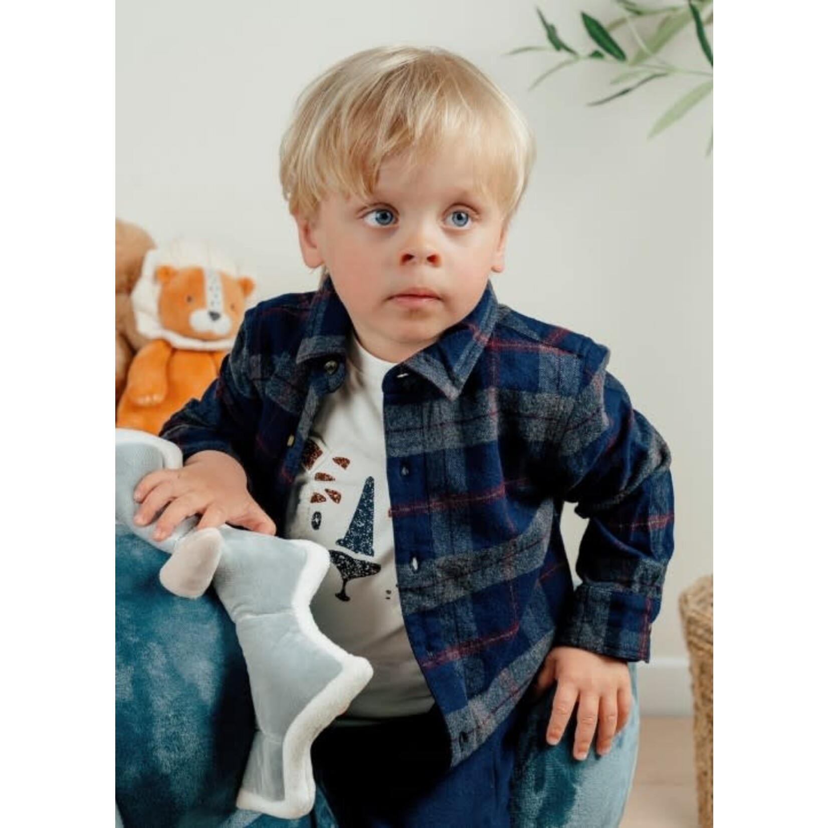 Noukie's Noukie's - Blauw geruit overshirt