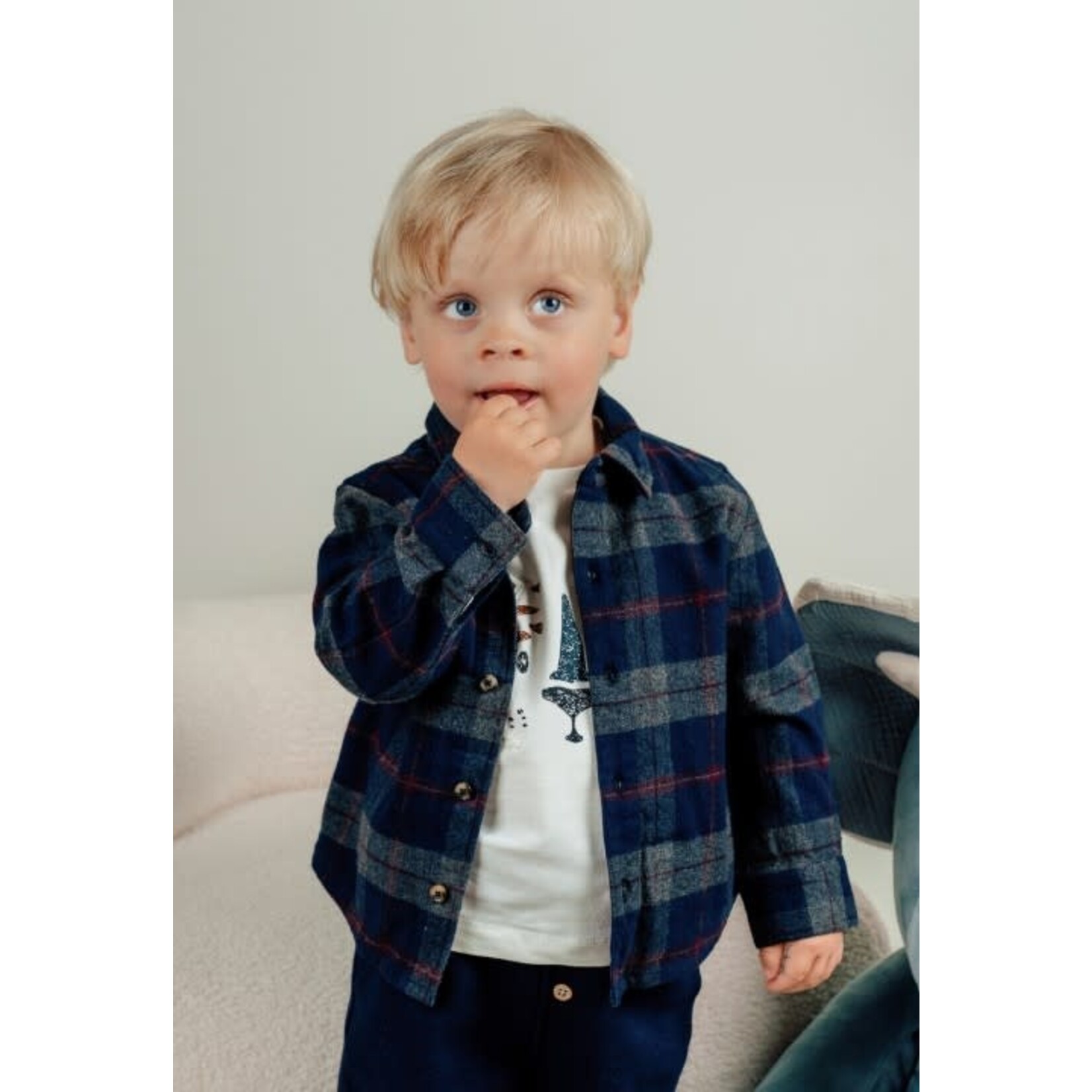 Noukie's Noukie's - Blauw geruit overshirt