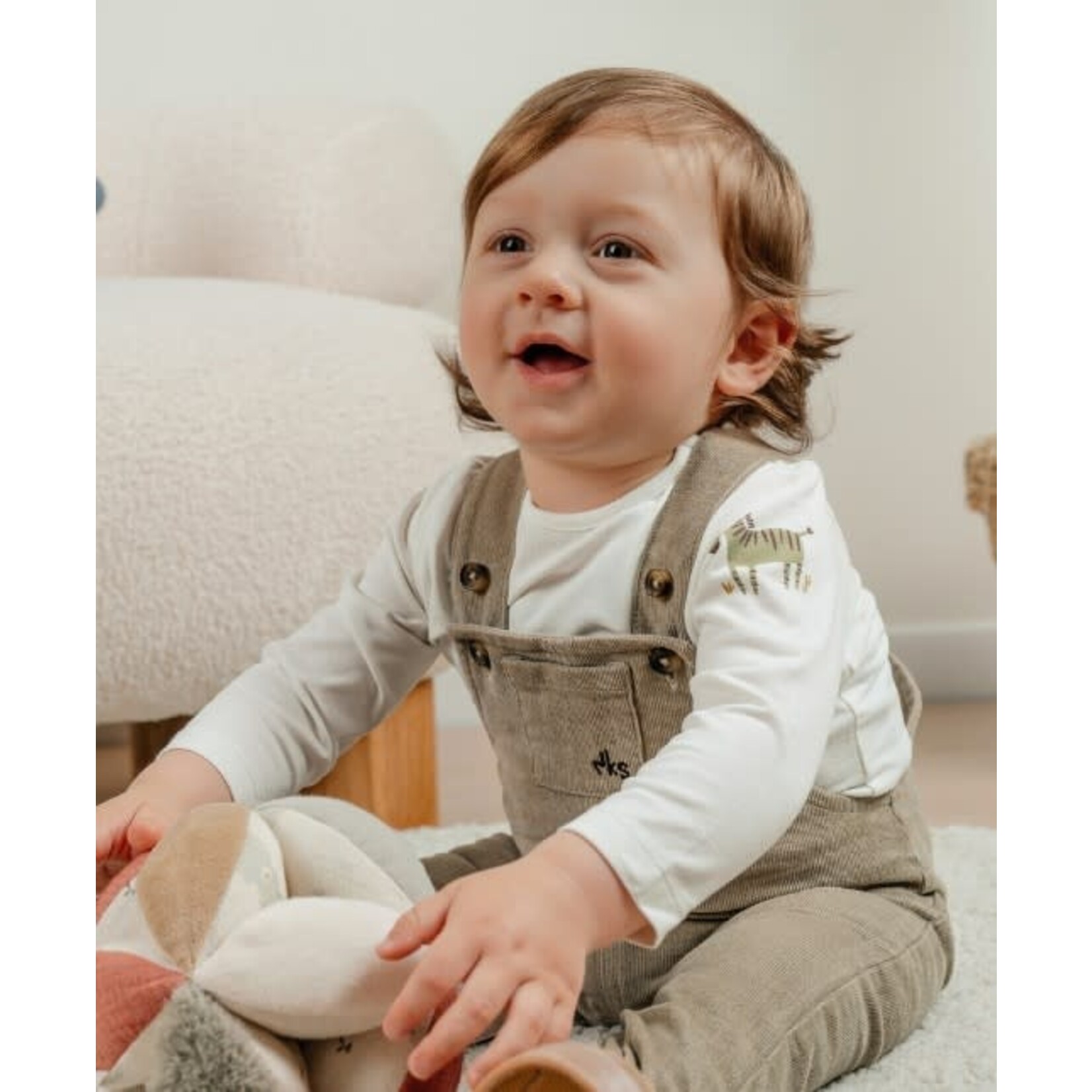 Noukie's Noukie's - Salopette en t-shirt set in geribd fluweel
