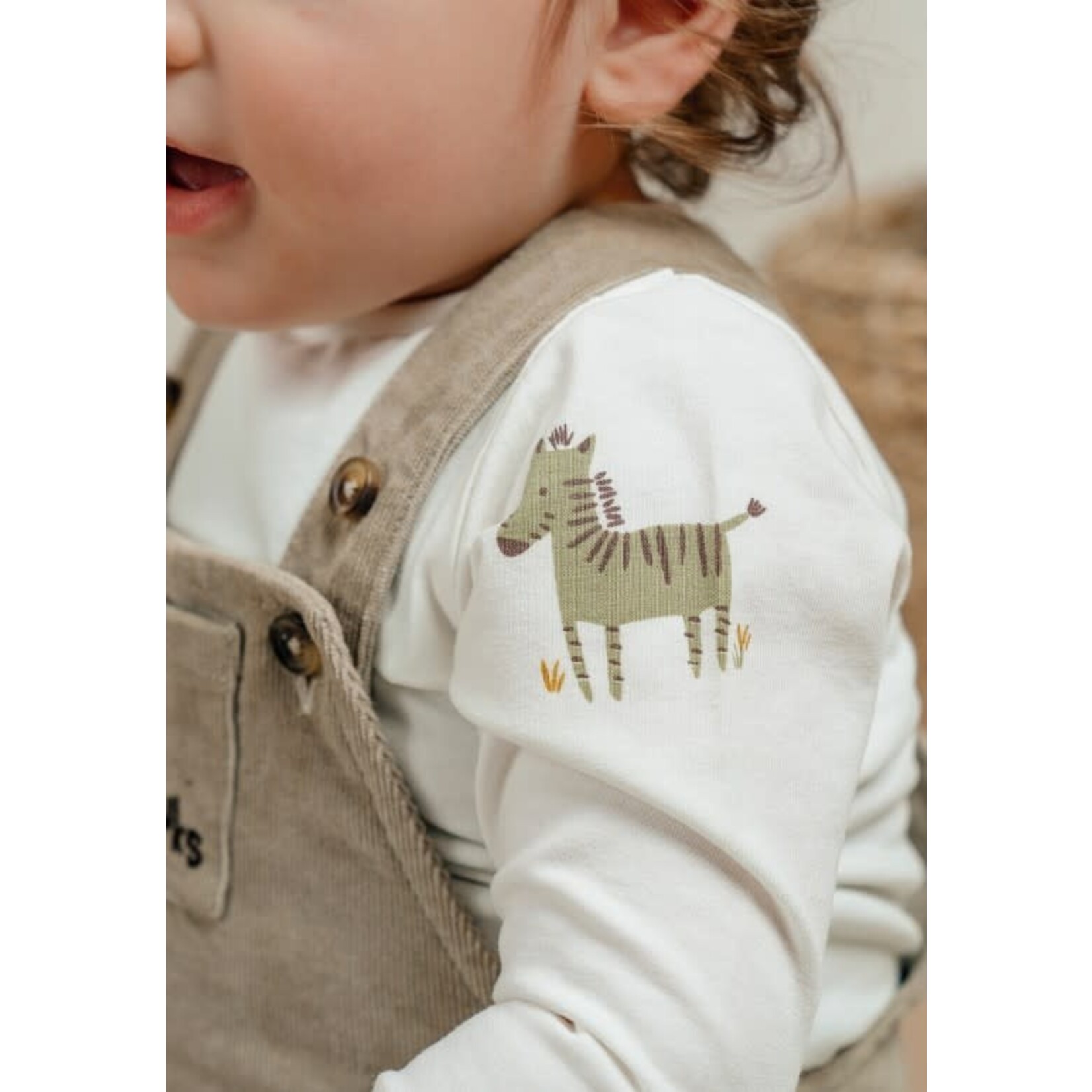 Noukie's Noukie's - Salopette en t-shirt set in geribd fluweel