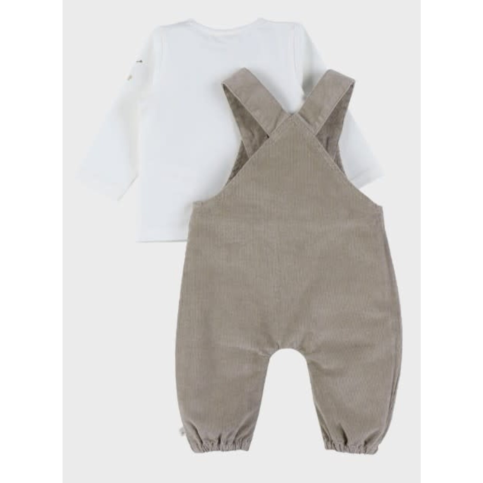 Noukie's Noukie's - Salopette en t-shirt set in geribd fluweel