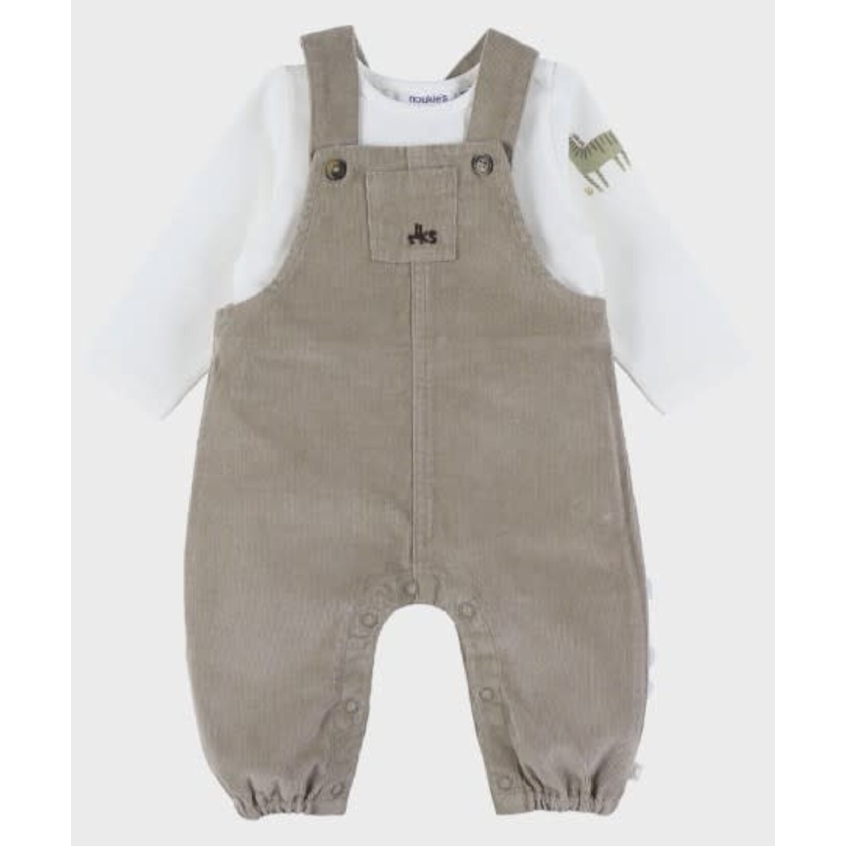 Noukie's Noukie's - Salopette en t-shirt set in geribd fluweel