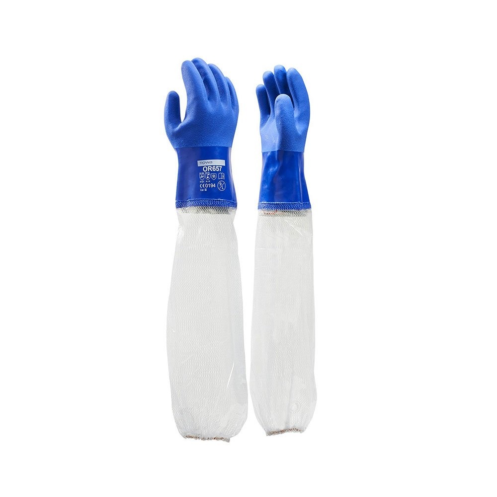 Werkhandschoen Towa pvc blauw 60 cm