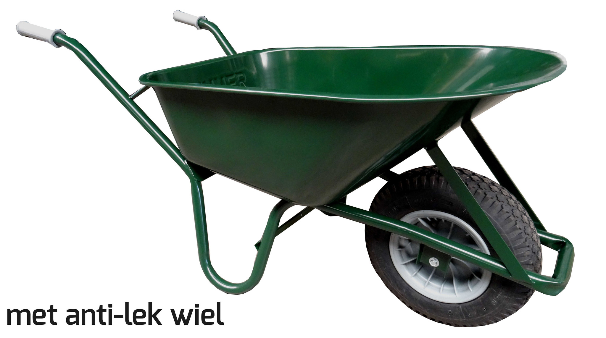 Bouwkruiwagen HS85GROEN 85 L groen met softwiel