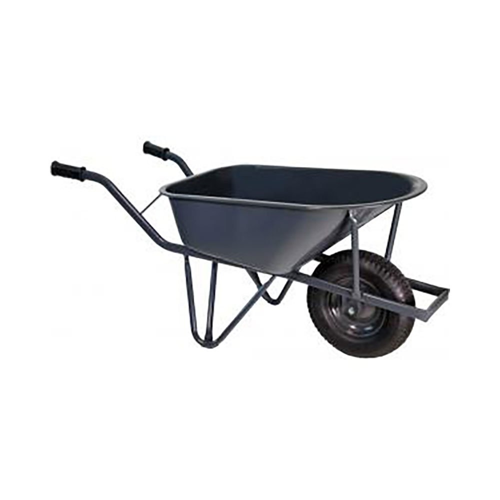 Bouwkruiwagen staal 85 L ovale buis verzwaard met softwiel