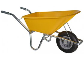 Bouwkruiwagen basic H1G100 100 L geel bak