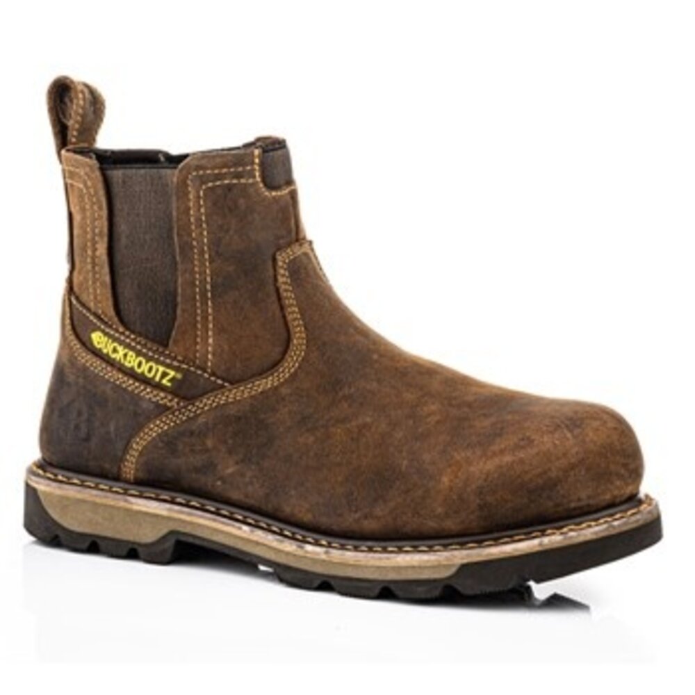 Buckbootz B1180 S3 Hoog Bruin Instap Werkschoen - werkschoenwereld.nl
