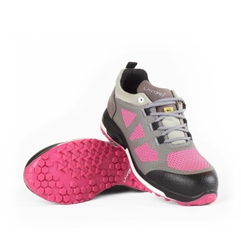 Lavoro Leia S3  ESD Laag Grijs/Roze Werkschoen