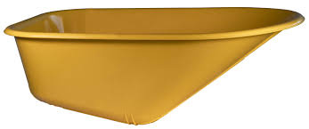 Gele kunststof HDPE kruiwagenbak 90 L geel (geschikt voor HG100)