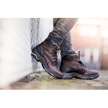 Grisport Tiben Onbeveiligd Leer Gevoerd Hoog Zwart Wandelschoen